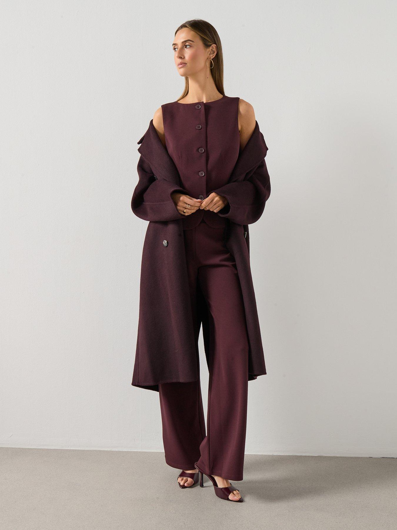 Image 3 of 6 of Mango Suit Waistcoat With Buttons - Red