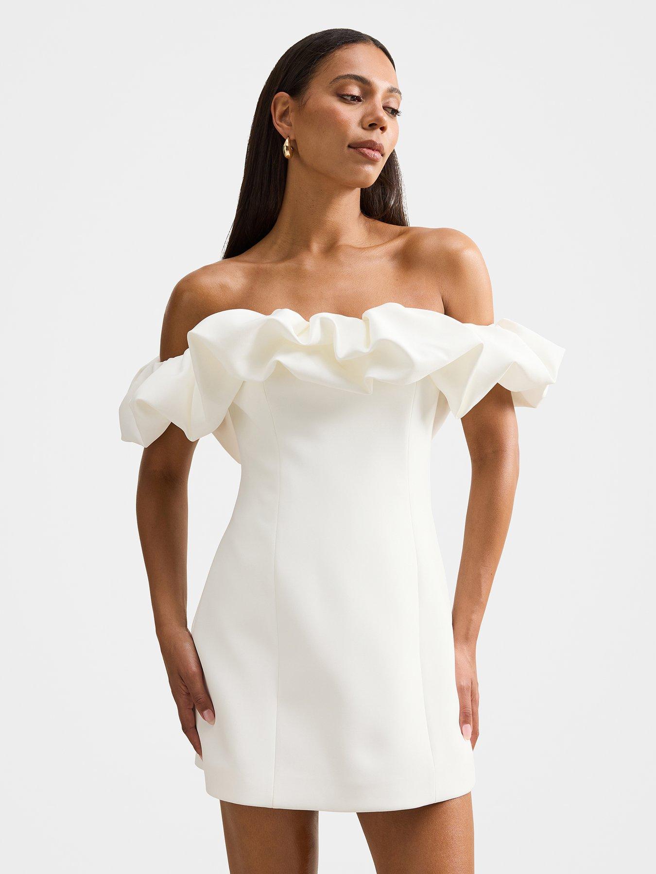 Forever New Tammie Off Shoulder Dress - White