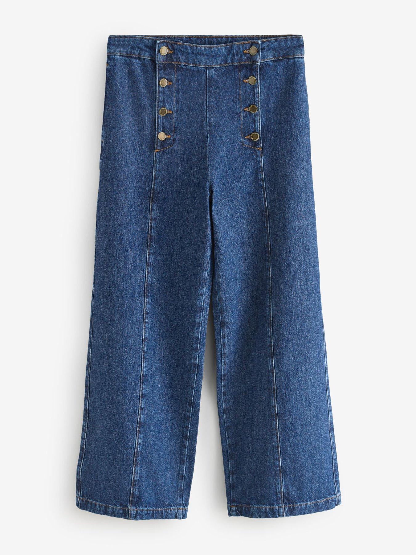 Image 5 of 7 of Laura Ashley Button Up Front Jeans - Navy