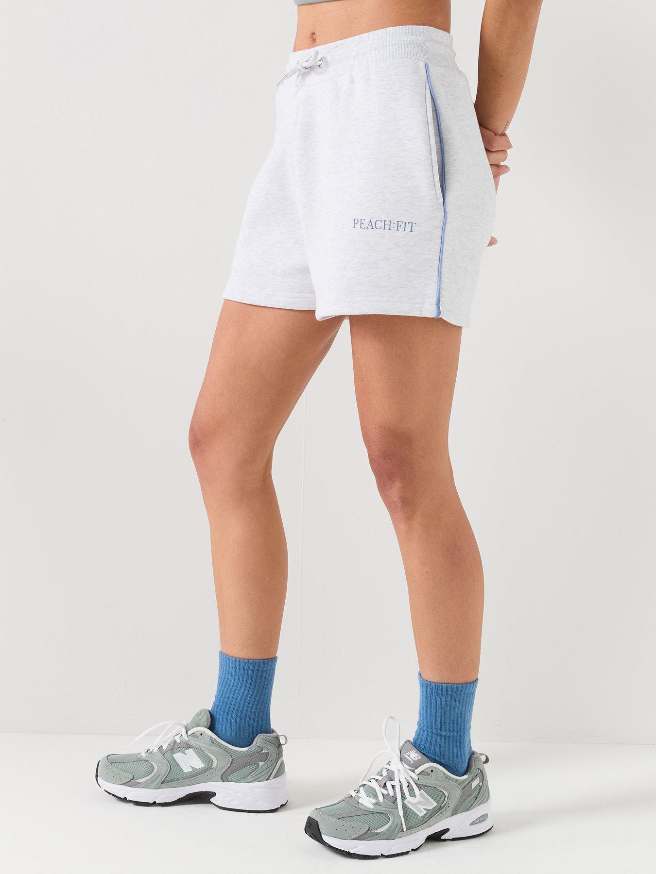 Peach Fit Womens Cotton Poly Shorts - Grey