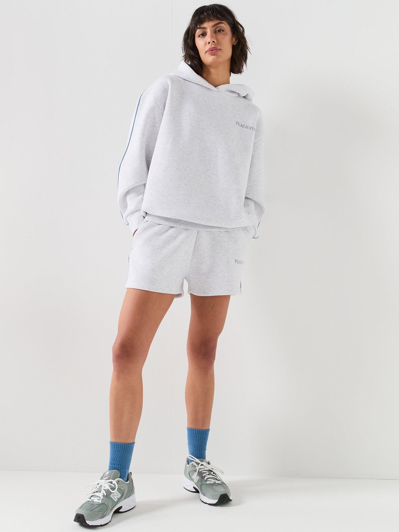 Image 5 of 6 of Peach Fit Womens Cotton Poly Shorts - Grey