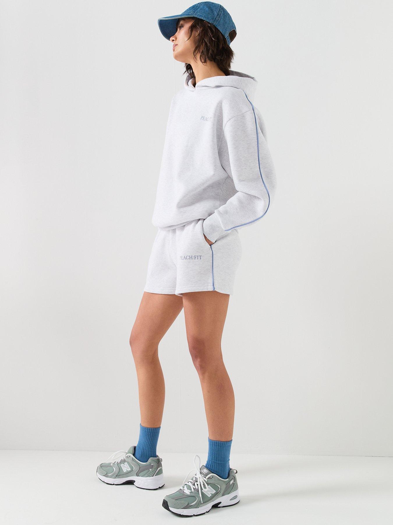 Image 6 of 6 of Peach Fit Womens Cotton Poly Shorts - Grey