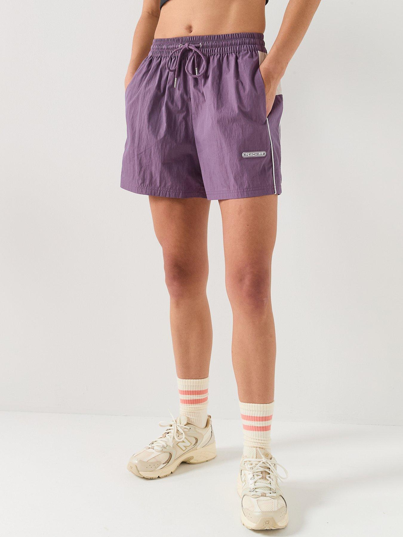 Peach Fit Womens Poly Nylon Shorts - Grey