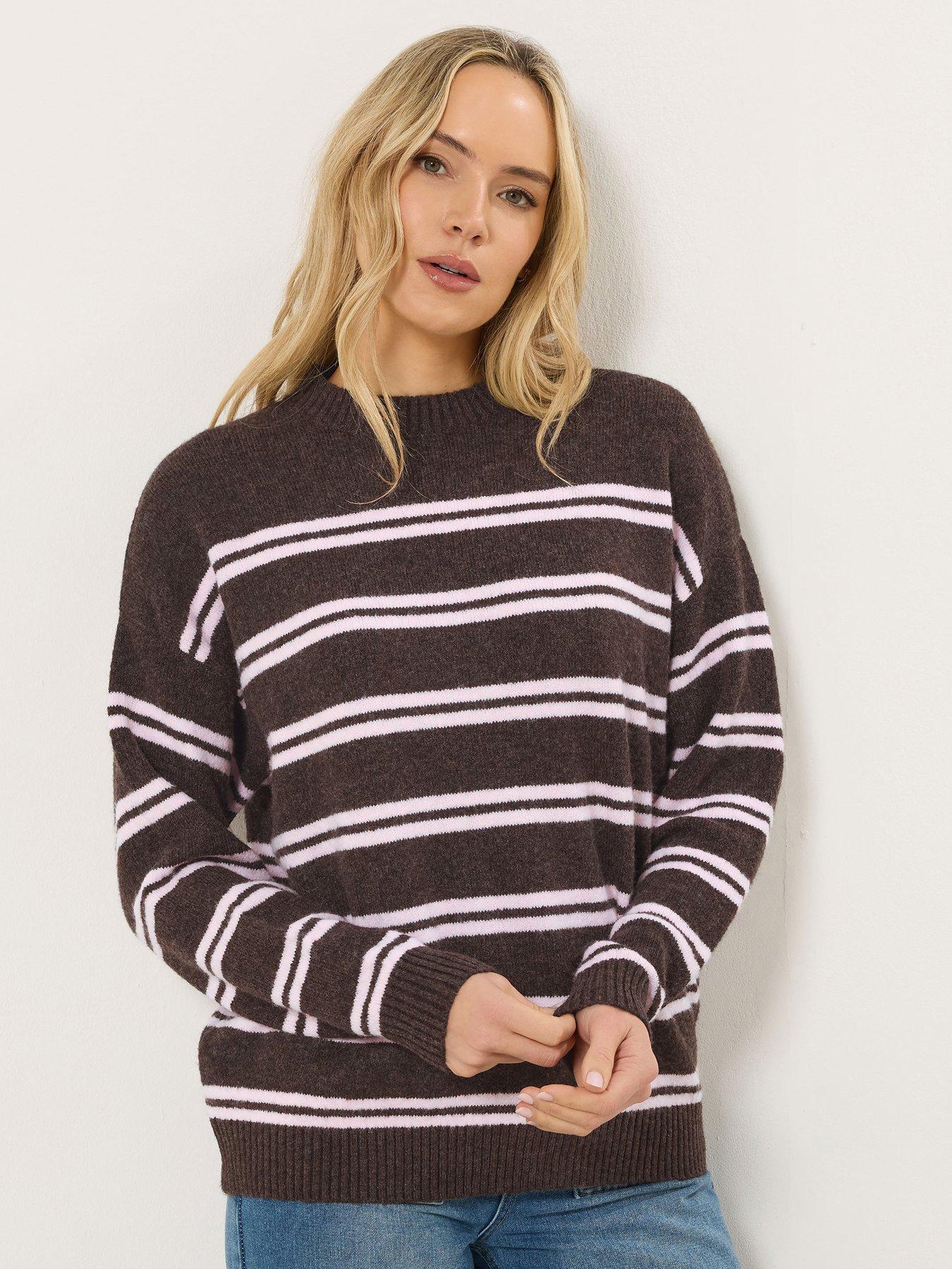 Long Tall Sally Stripe Jumper - Brown