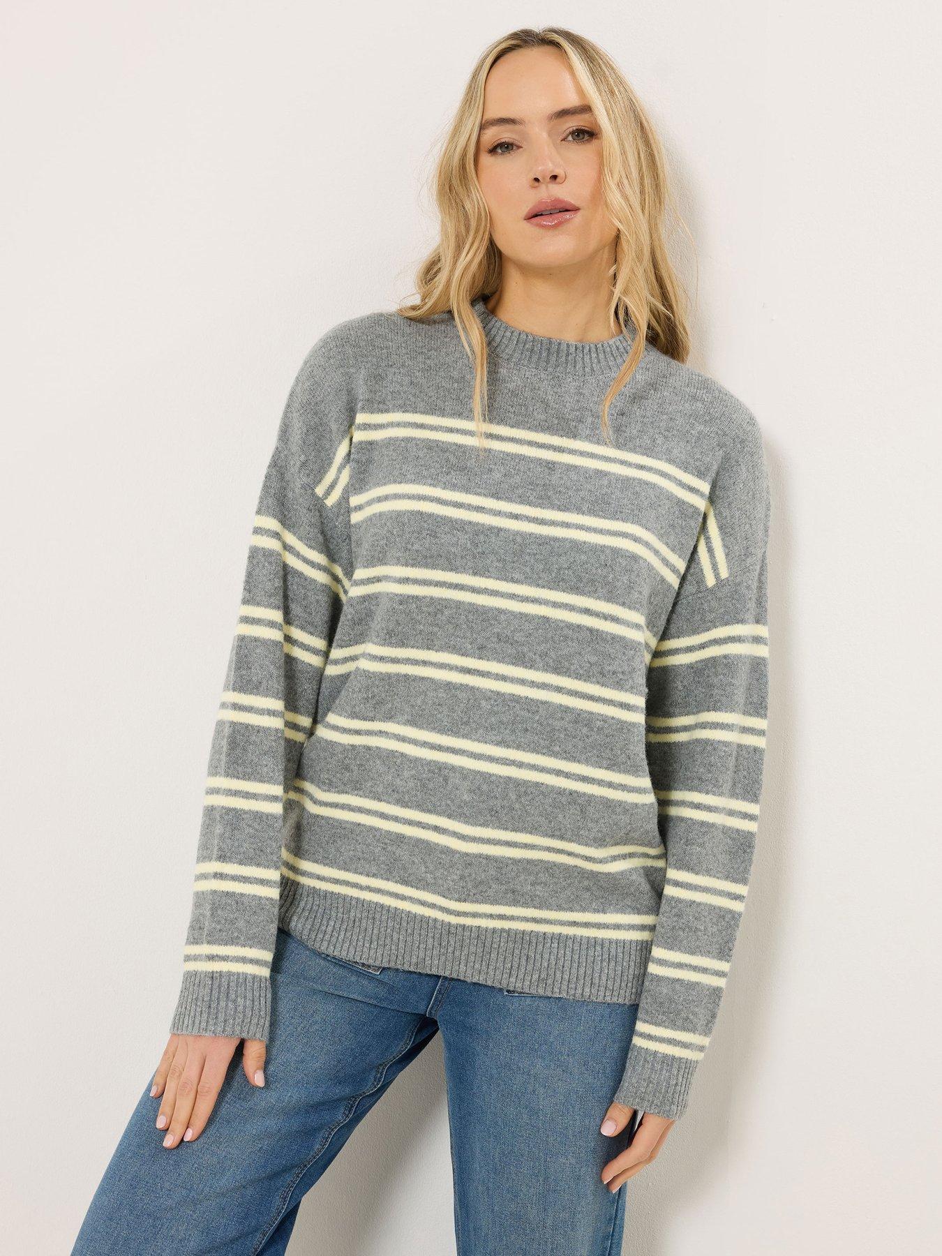 Long Tall Sally Stripe Jumper - Grey