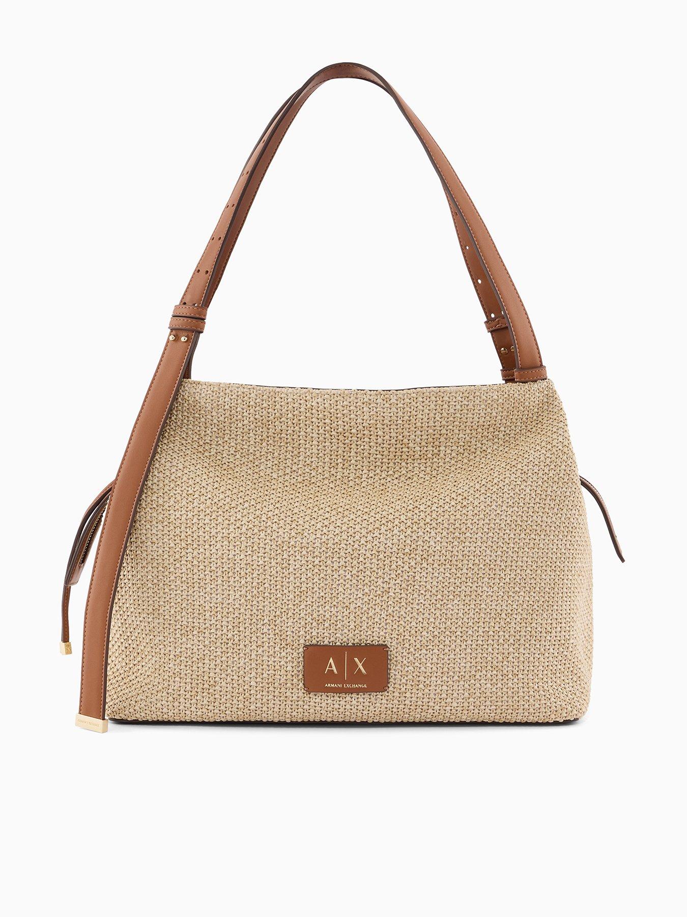 Image 1 of 3 of Armani Exchange Alice Raffia Shopping M - Beige