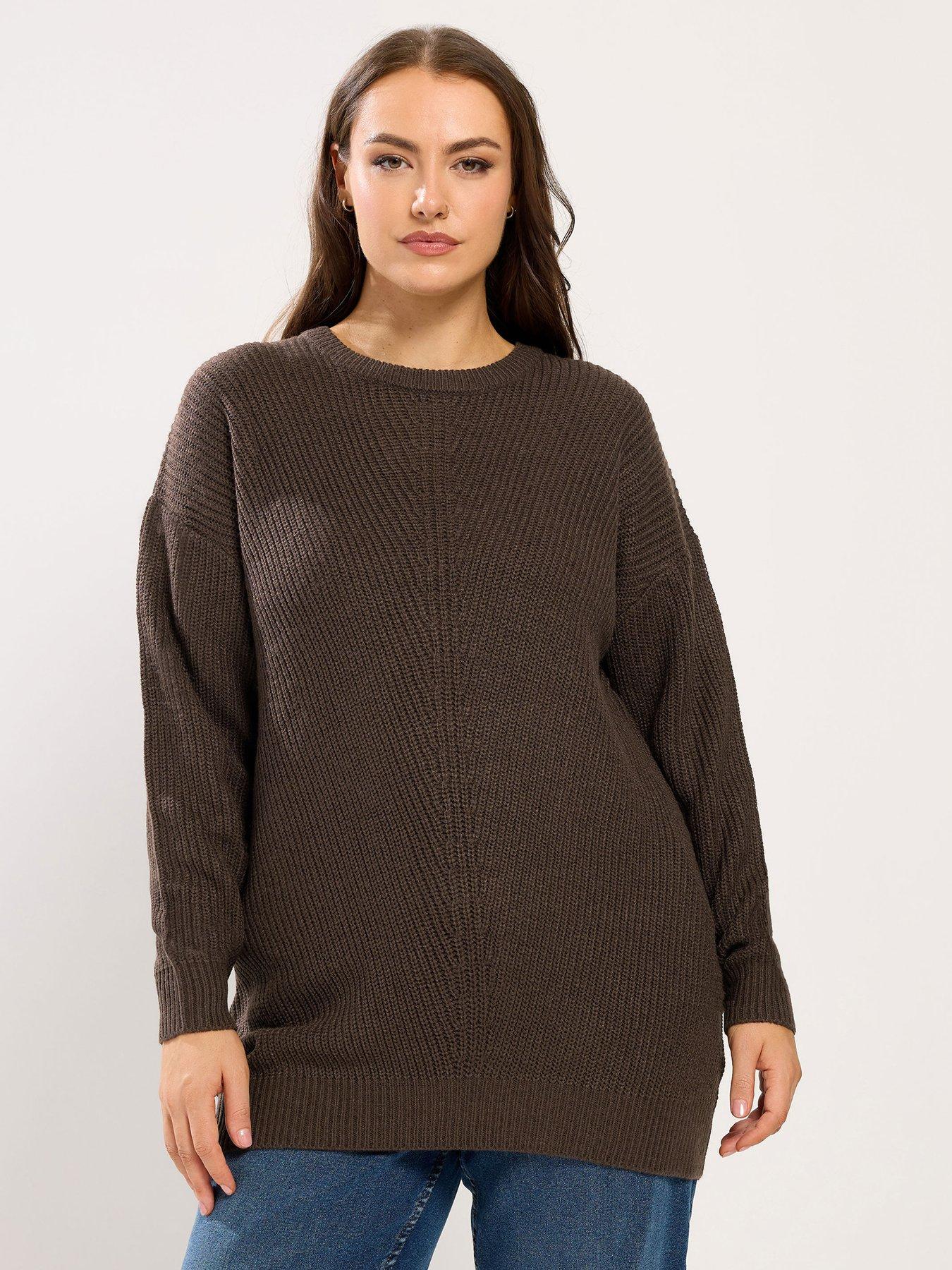 Yours Curve Essential Jumper - Brown
