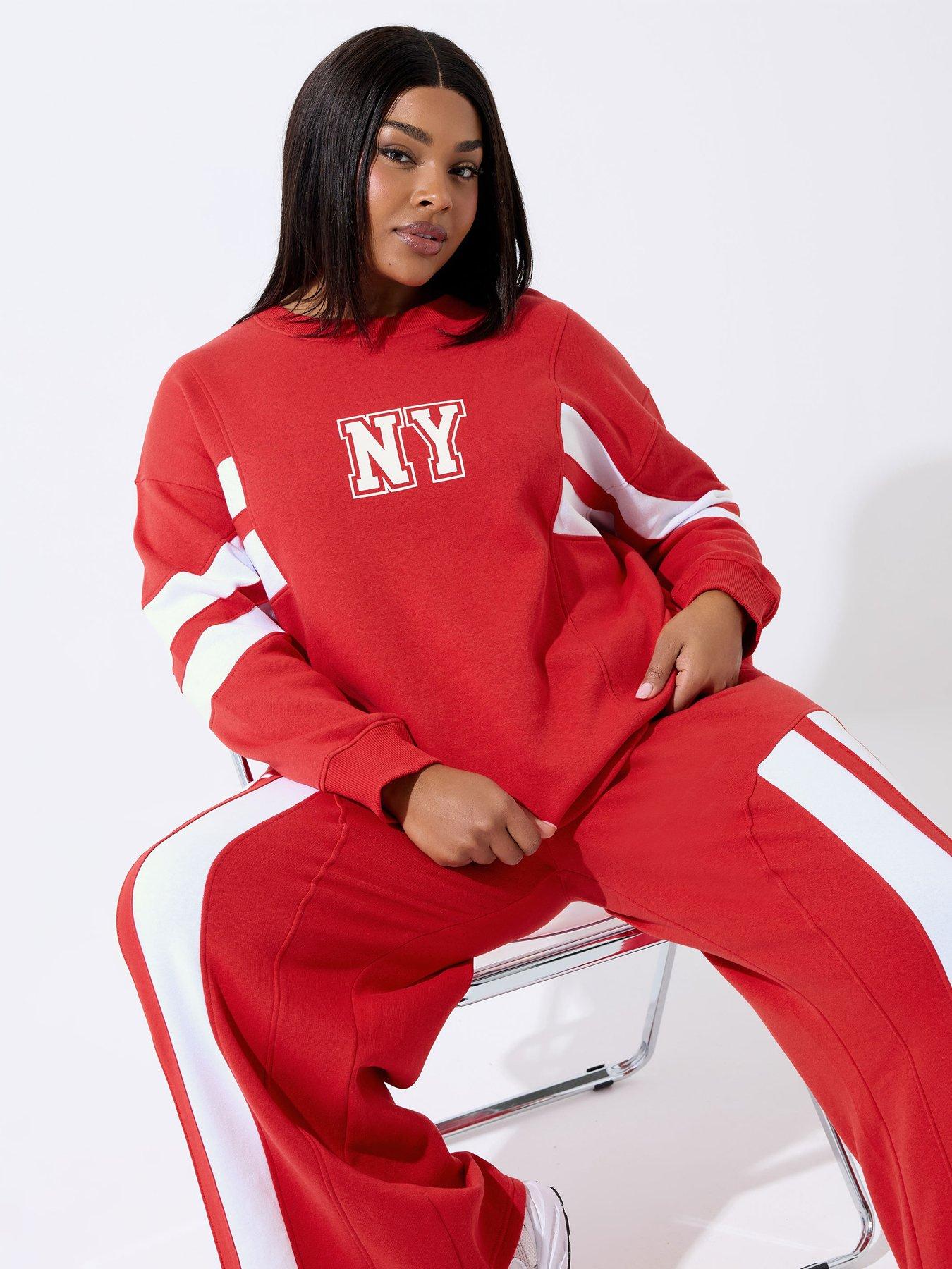 Yours Curve Ny Stripe Sweatshirt