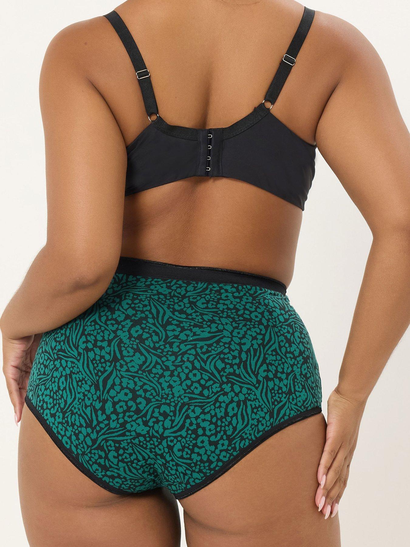 Image 2 of 6 of Yours Curve 5 Pack Mixed Animal Full Briefs
