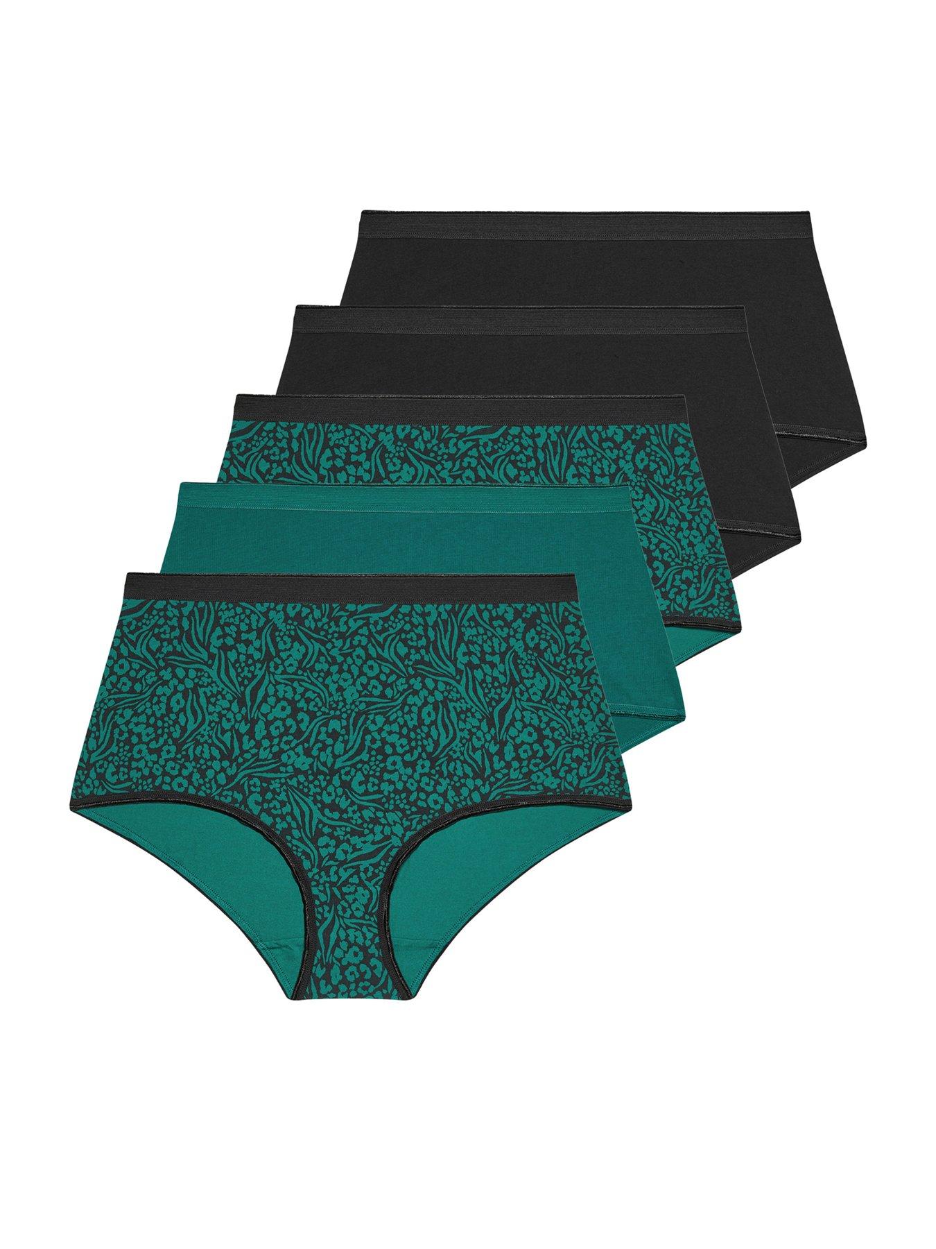 Image 6 of 6 of Yours Curve 5 Pack Mixed Animal Full Briefs