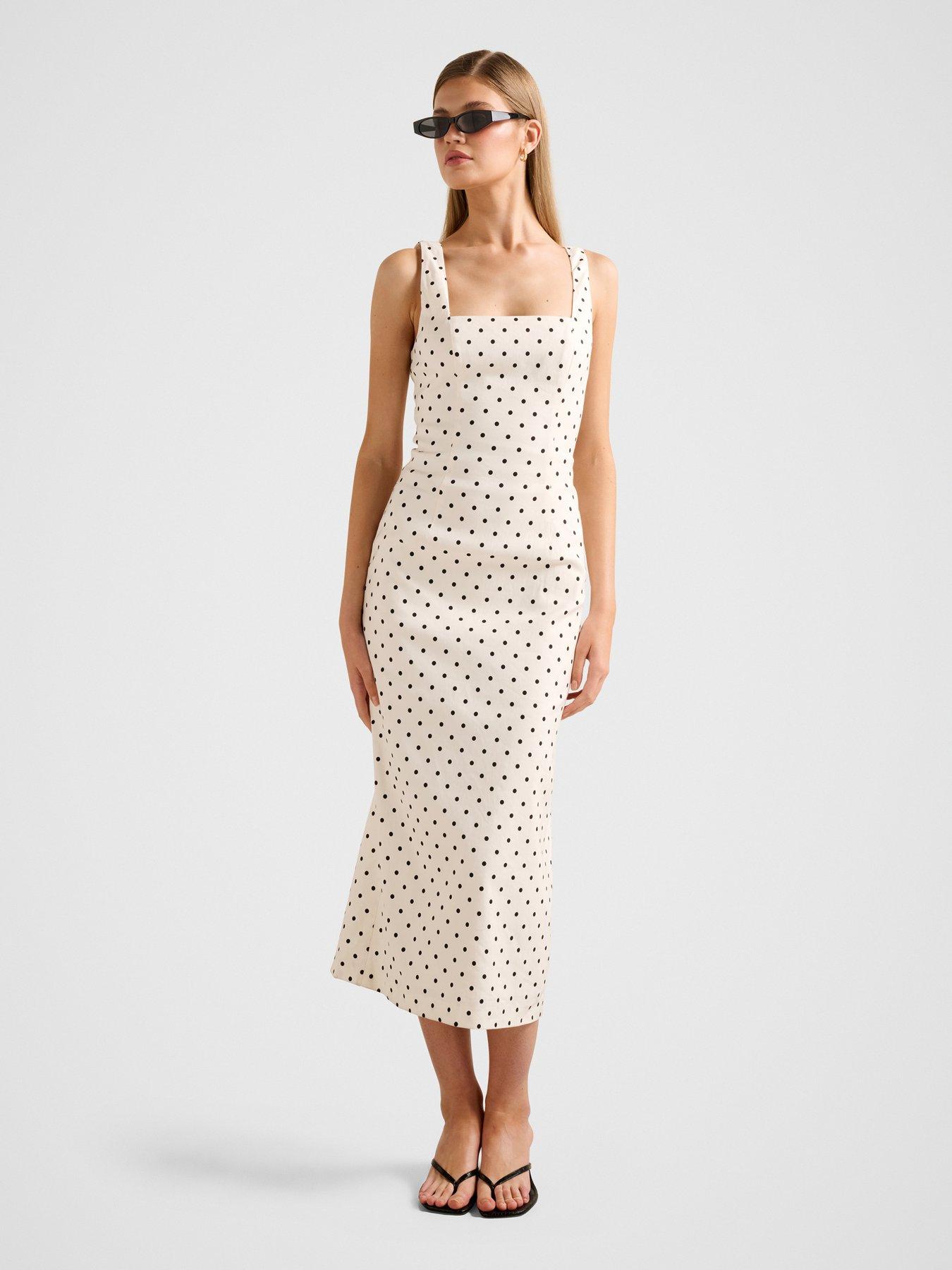 Forever New Jana Stretch Linen Midi Dress - White