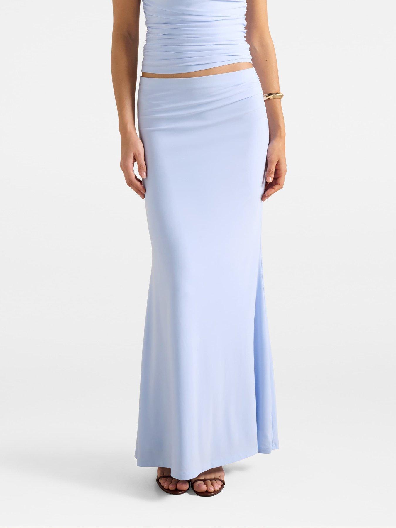 Forever New: Mimi Flute Maxi Skirt - Blue
