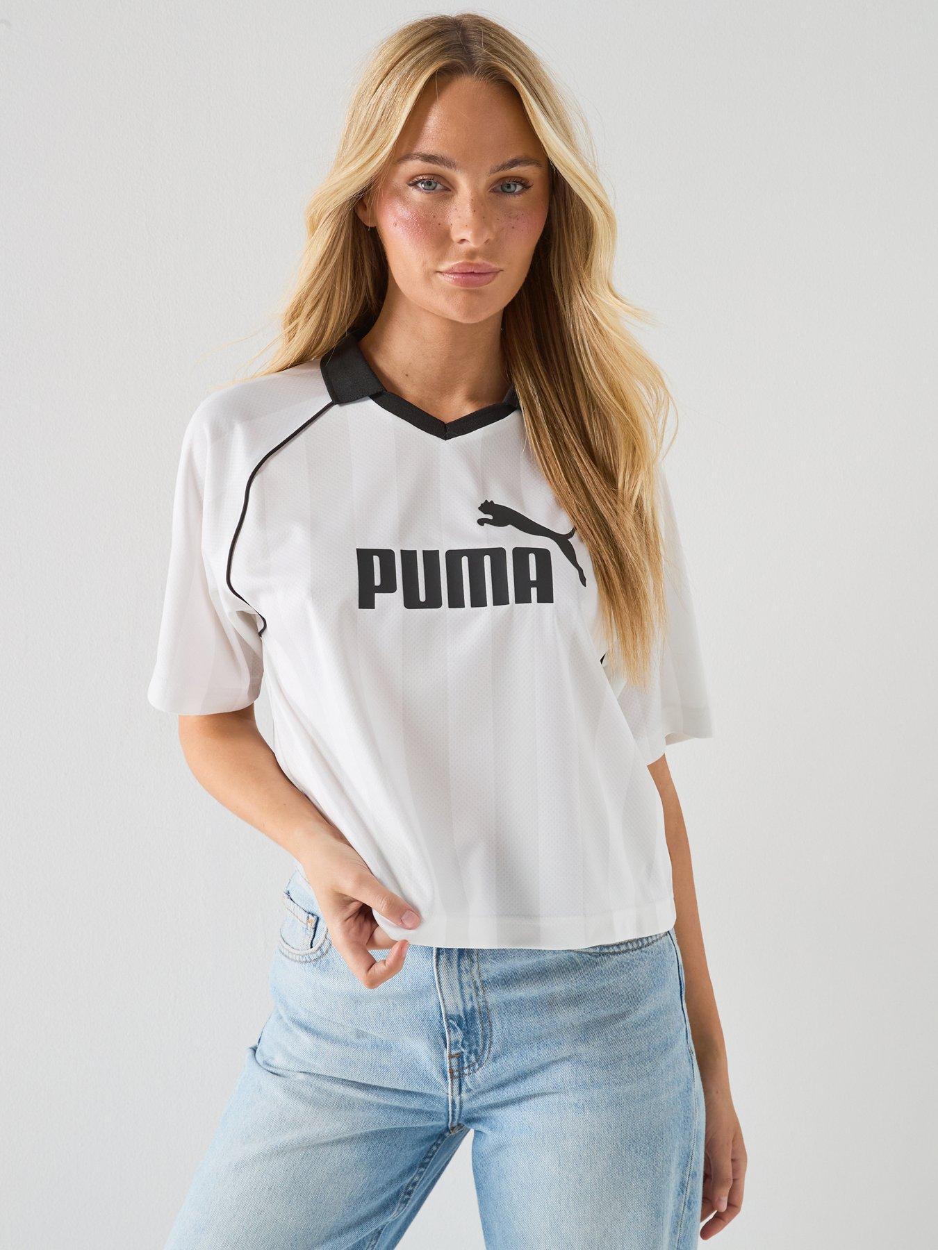 Puma Womens Essential Jersey, White, Size L, Women