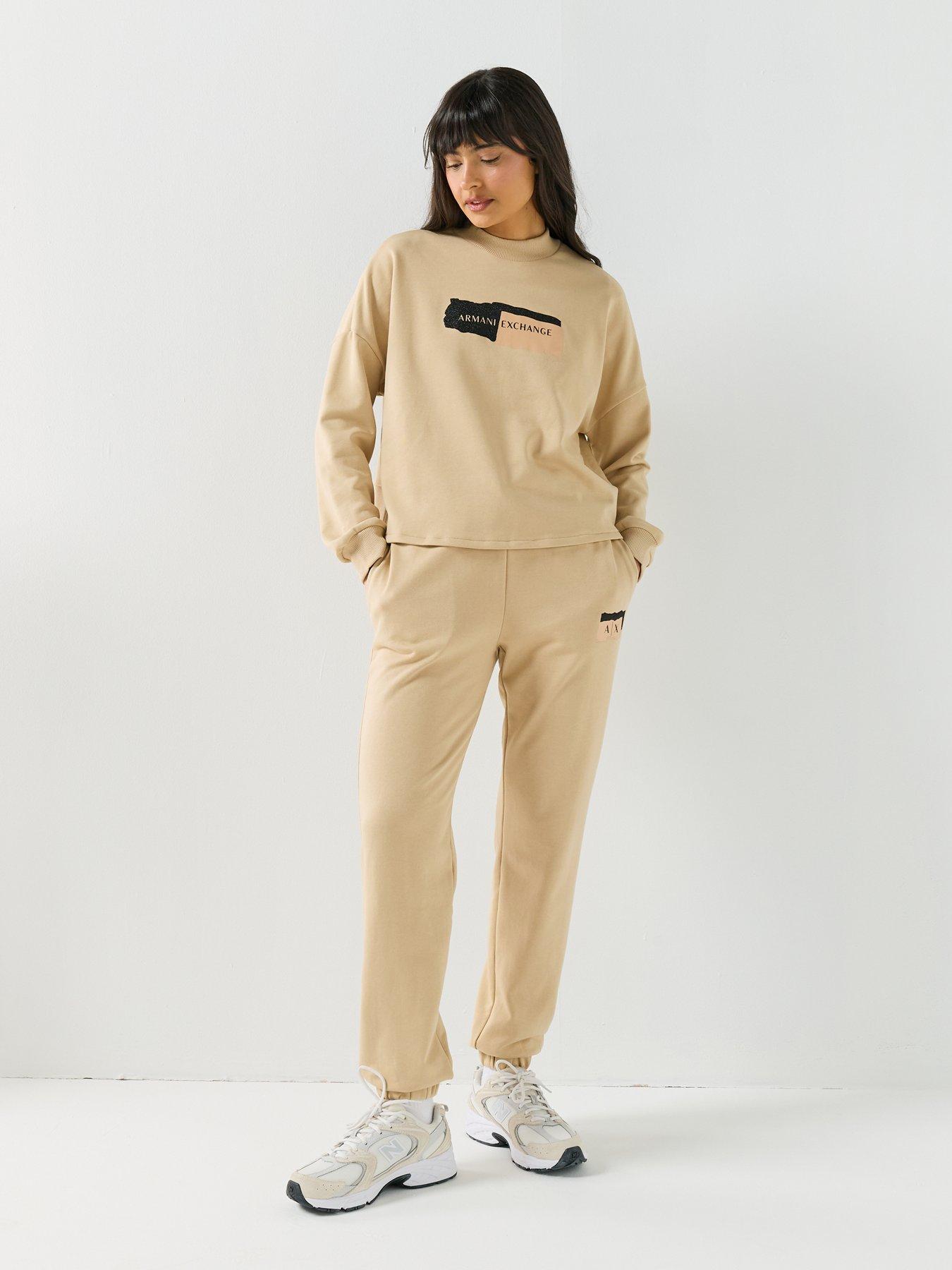 Image 3 of 4 of Armani Exchange Logo Sweatshirt - Beige