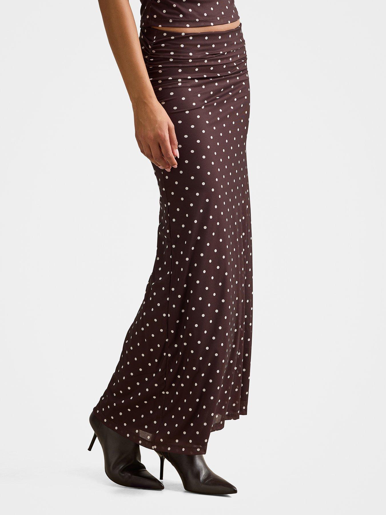 Forever New Mimi Flute Maxi Skirt - Brown
