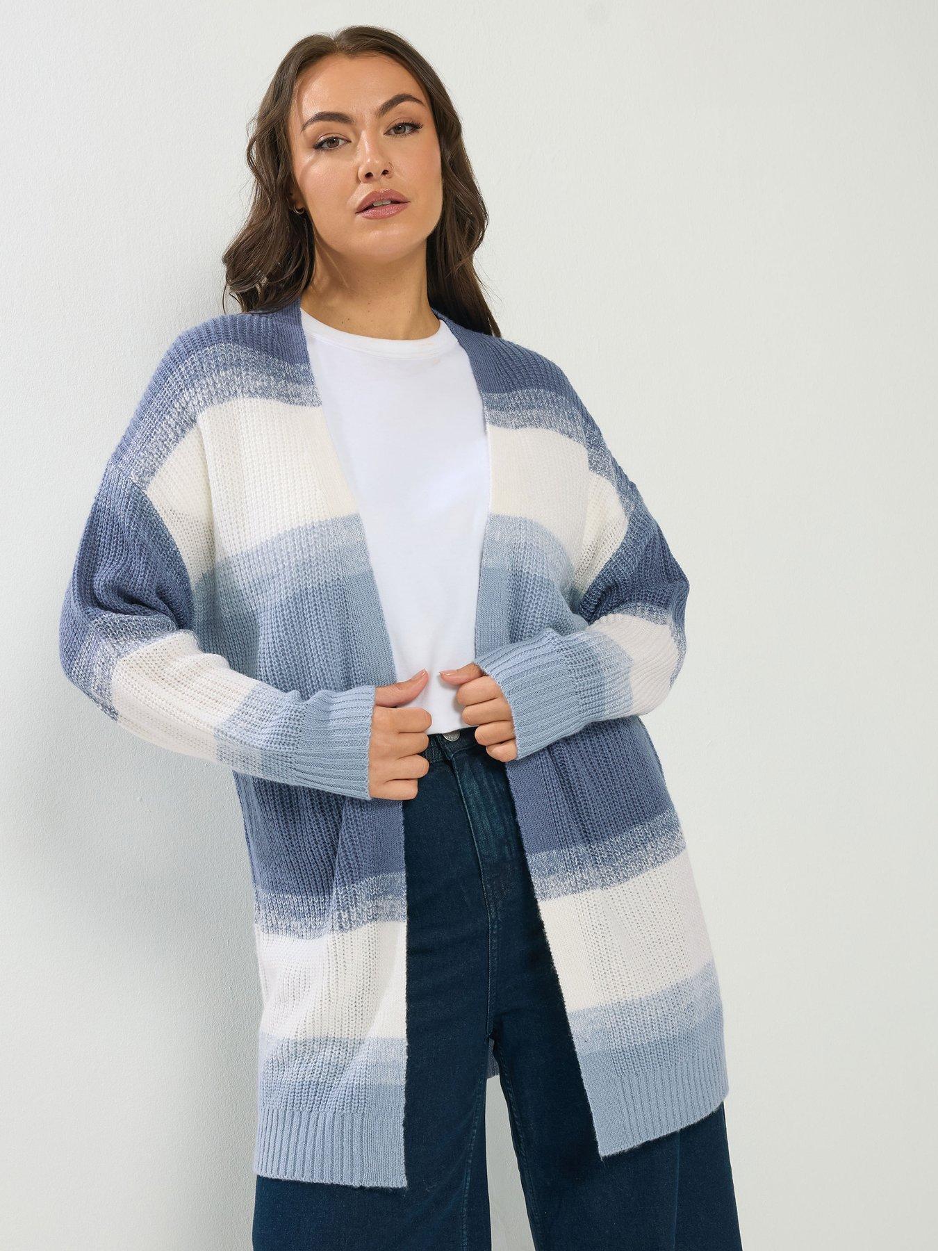 Yours Curve Colourblock Midi Cardigan