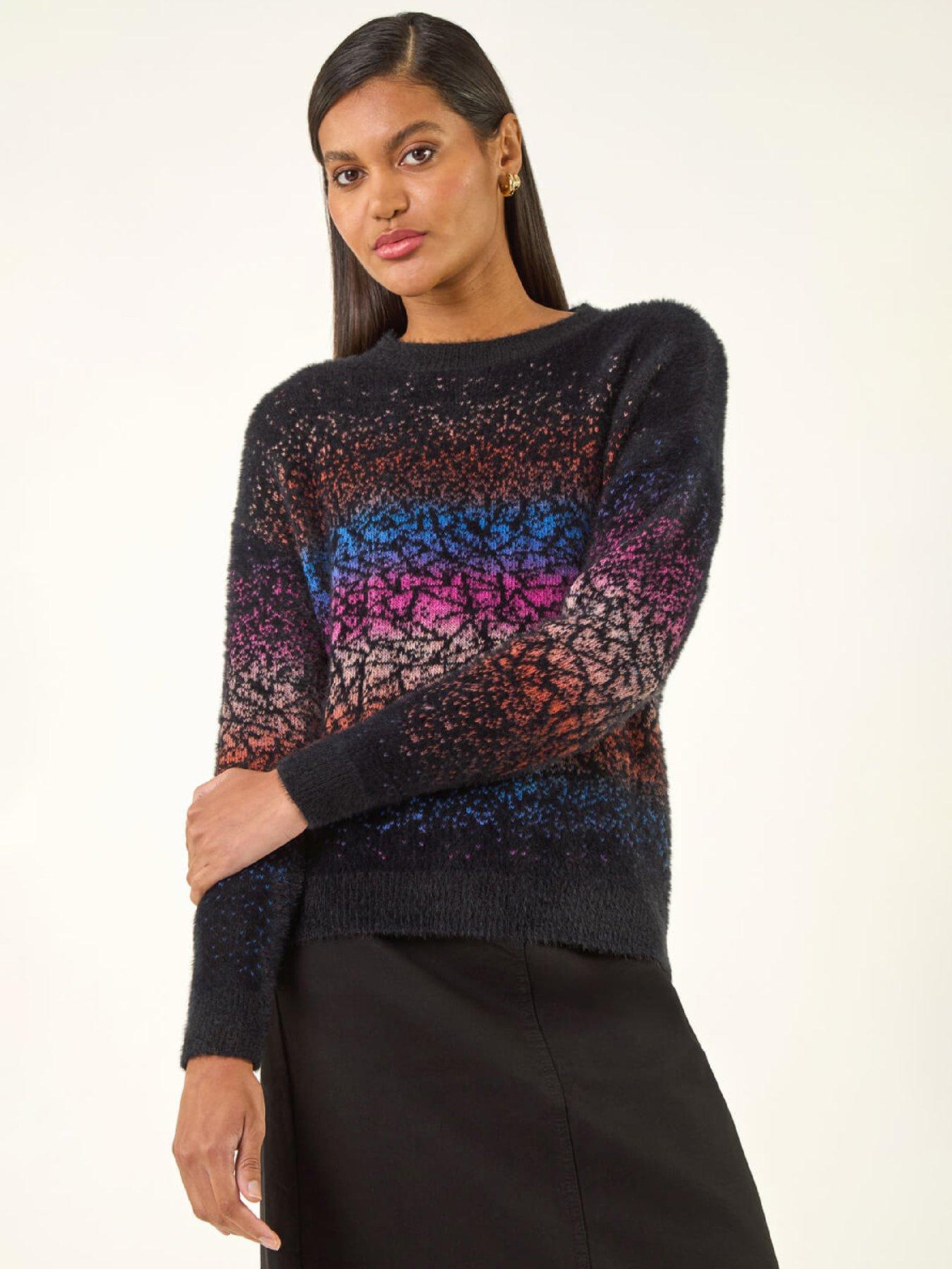 Roman Gradient Knit Jumper - Black