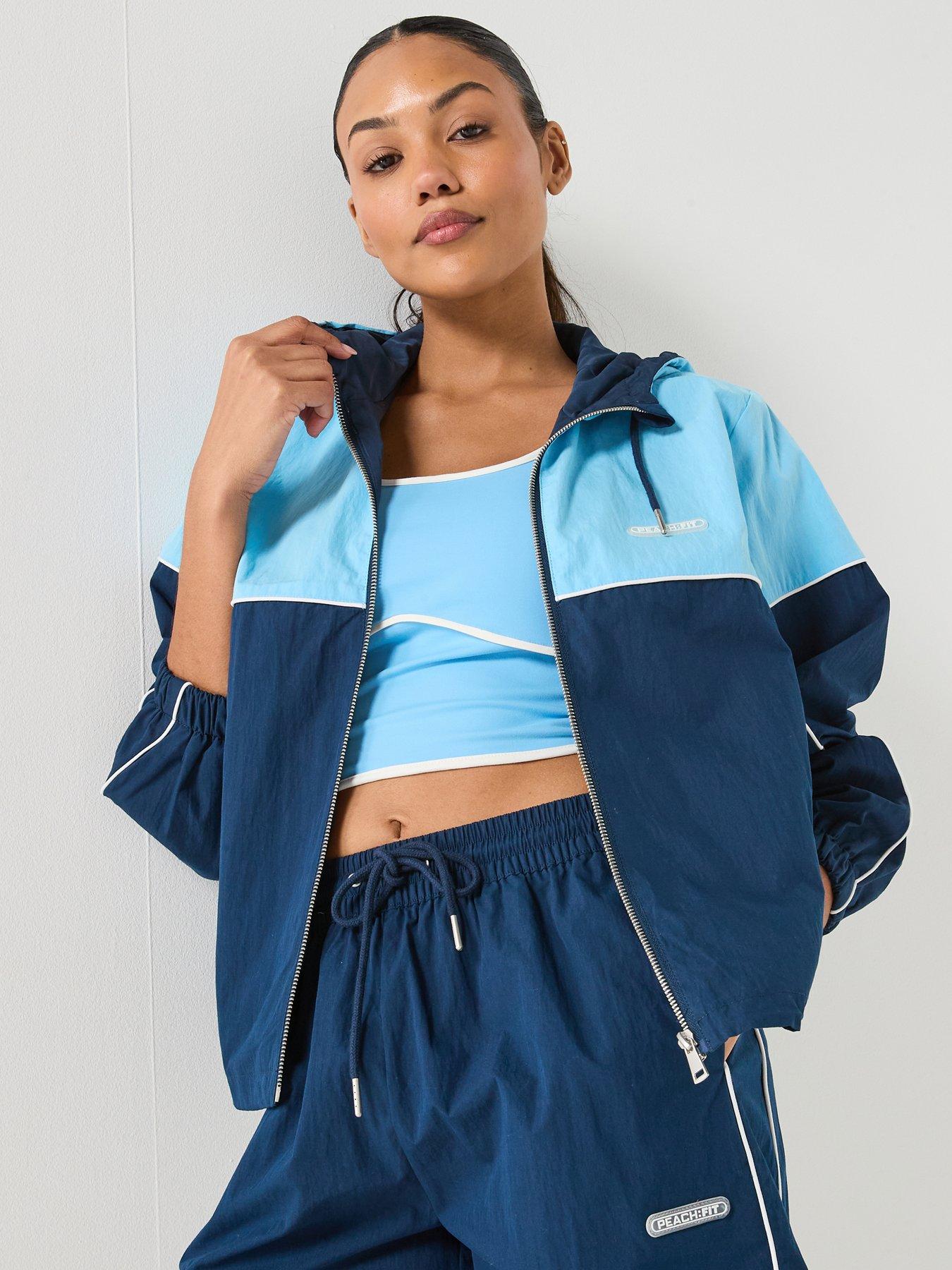 Peach Fit: Womens Poly Nylon Tracktop - Navy