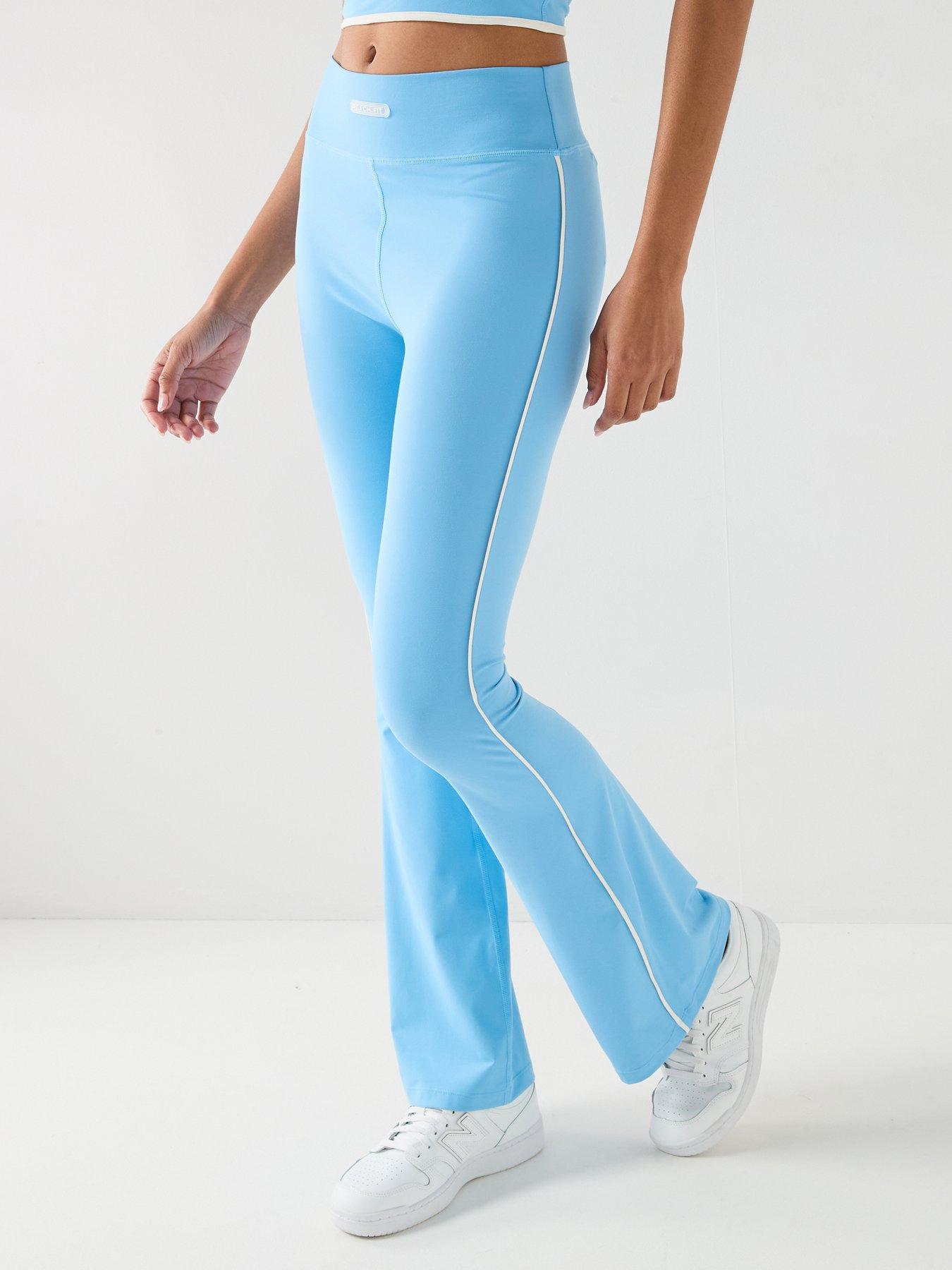 Peach Fit Womens Flared Hem Leggings - Blue