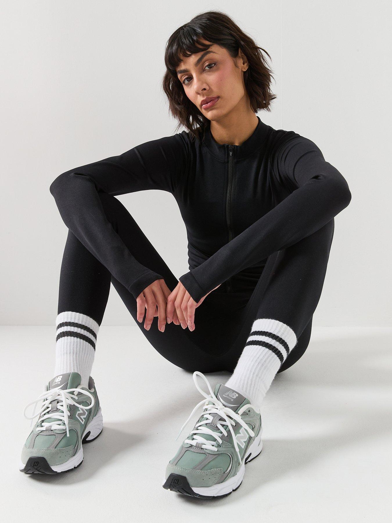 Image 6 of 6 of Peach Fit Womens Zip Through Top - Black