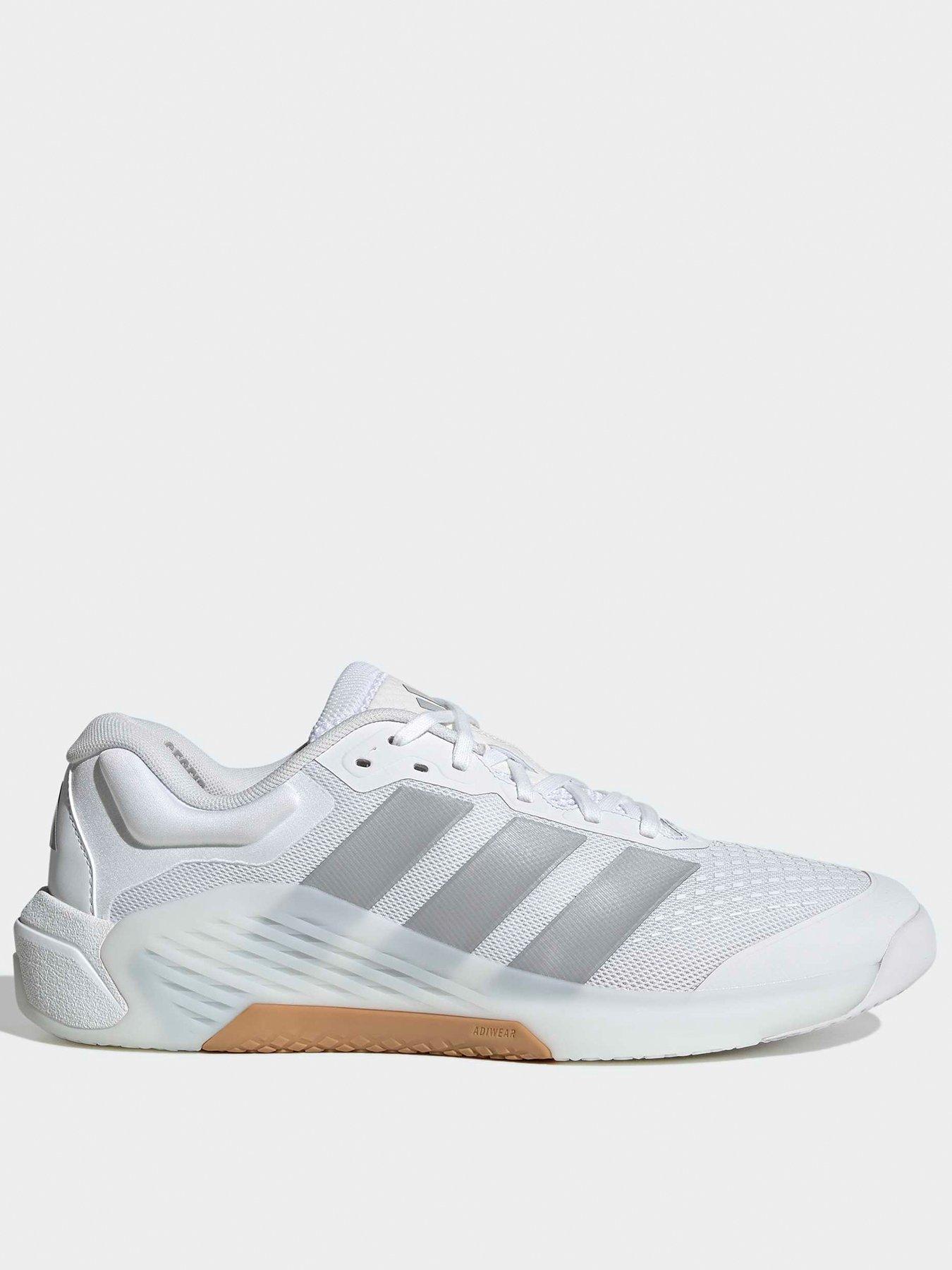 adidas Mens Training Dropset 4 Power Trainer, Ftwwht/Halsil/Ftwwht, Size 11, Men