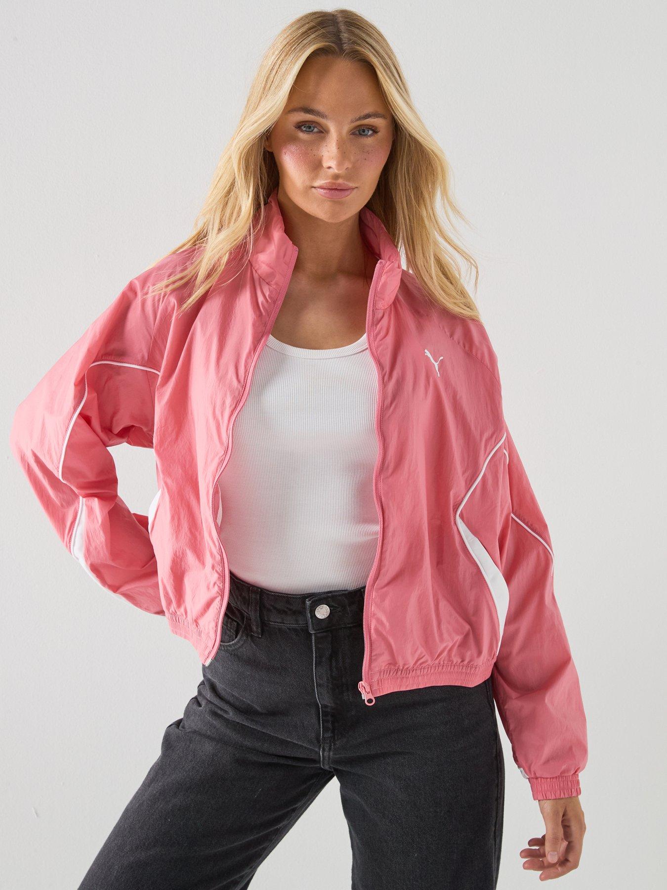 Puma: Womens Sport Relaxed Woven Full-Zip Jacket - Pink