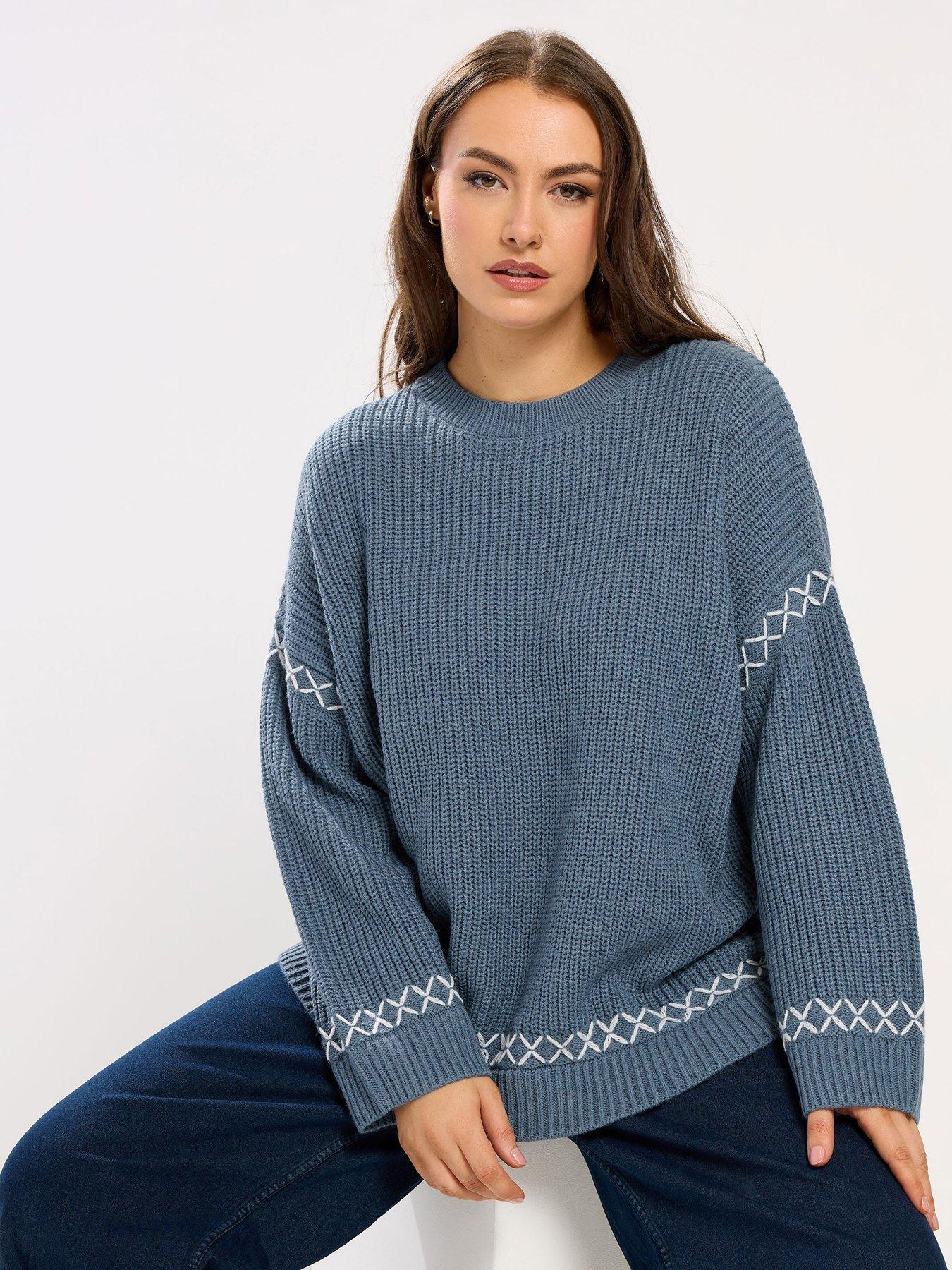 Yours Curve Blanket Stitch Jumper
