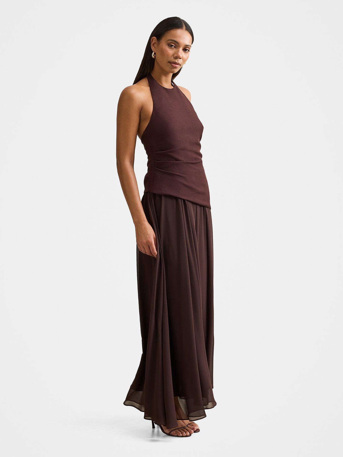 Forever New Elise Godet Maxi Dress - Brown