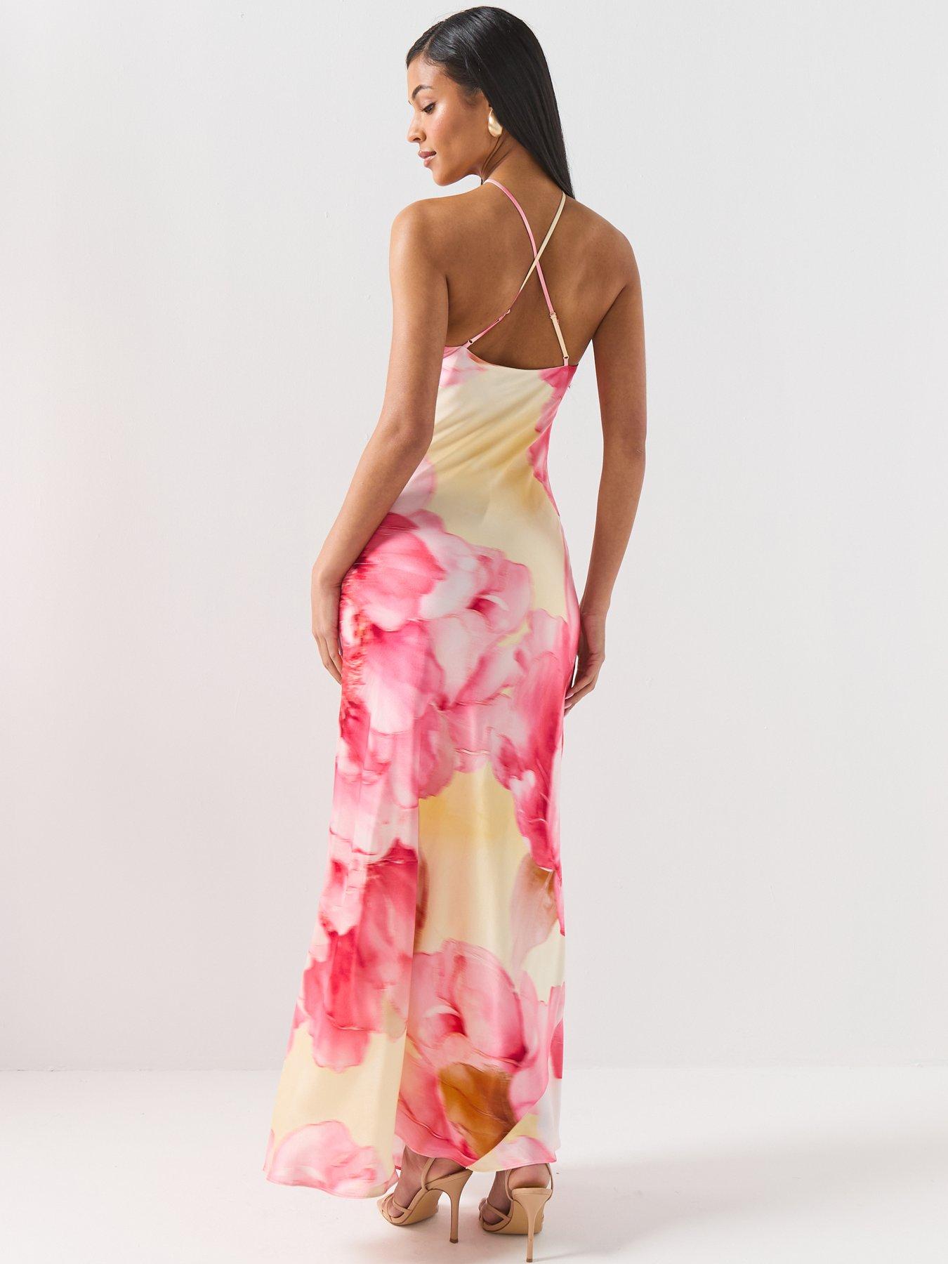 Image 2 of 6 of Forever New Nova Arrow Neck Maxi Dress - Pink