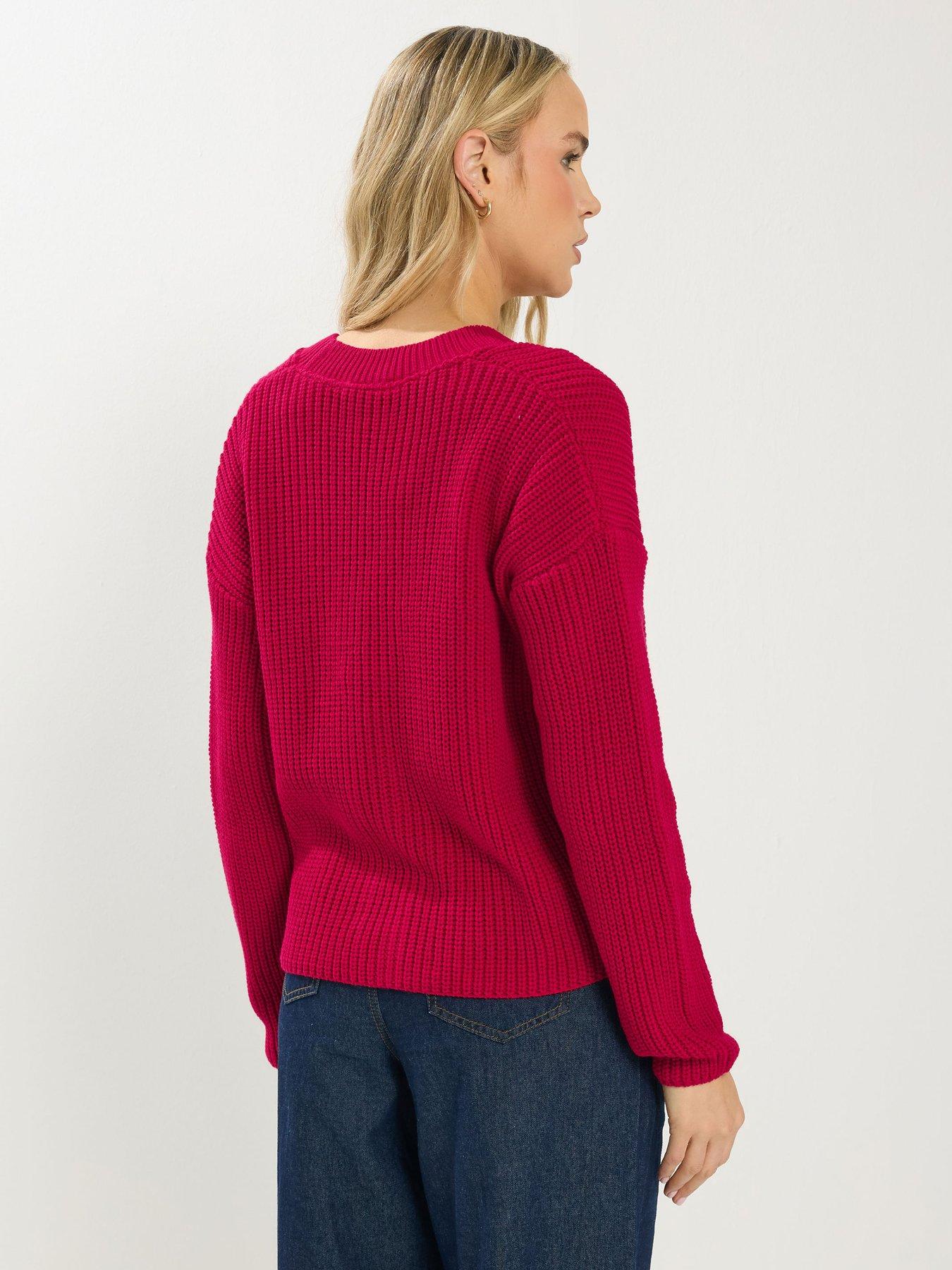 Image 2 of 4 of Long Tall Sally Button Through Cardigan - Red