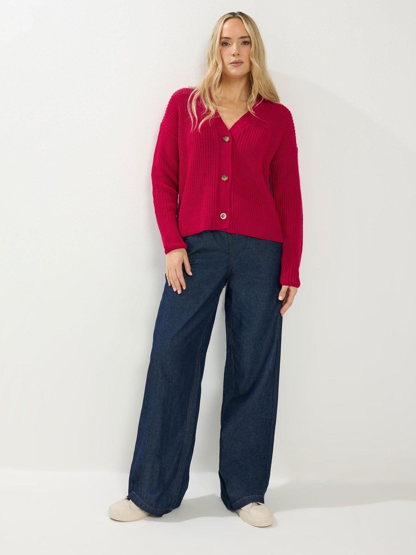 Image 3 of 4 of Long Tall Sally Button Through Cardigan - Red
