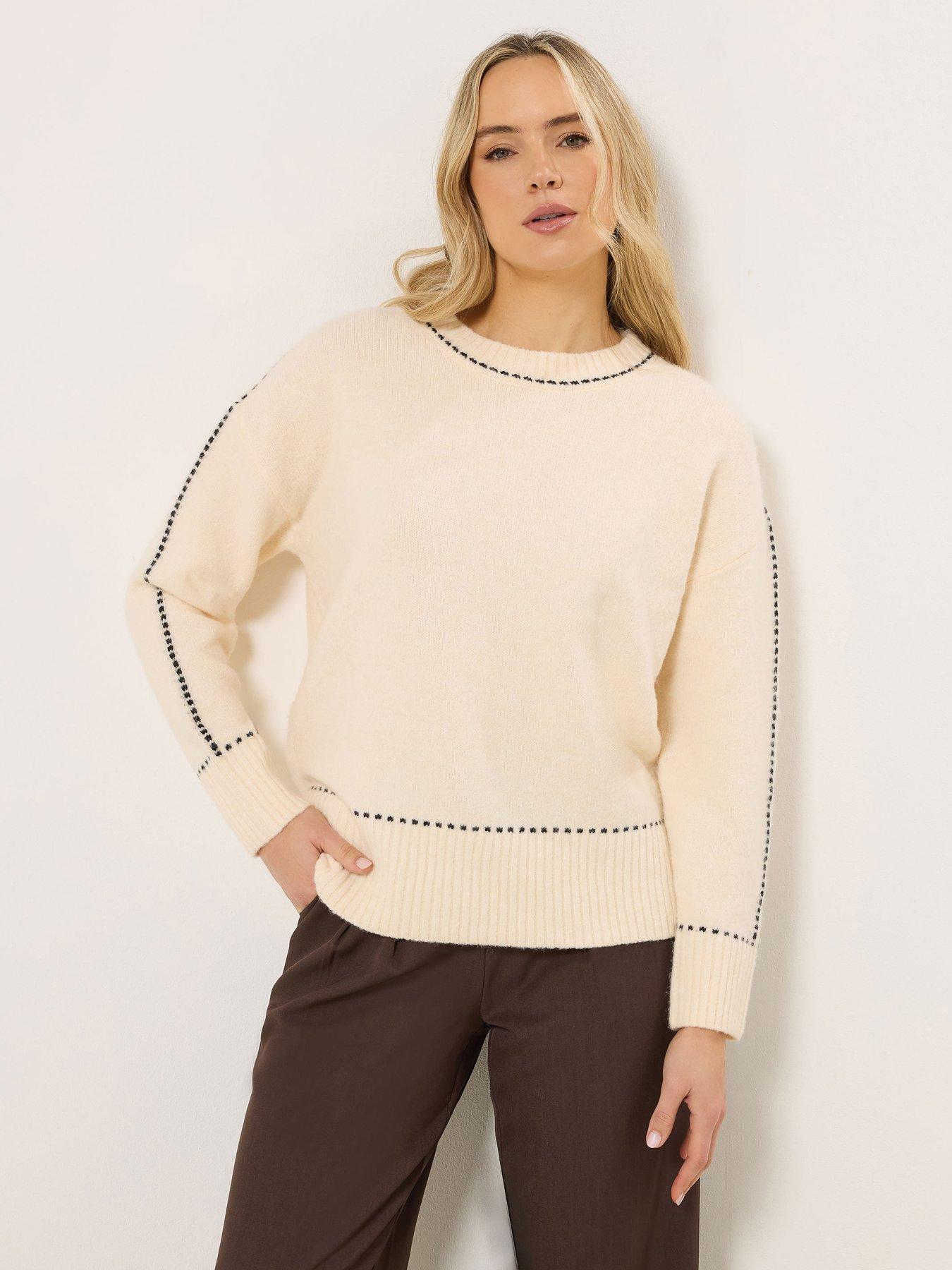 Long Tall Sally Stitch Detail Jumper - Cream