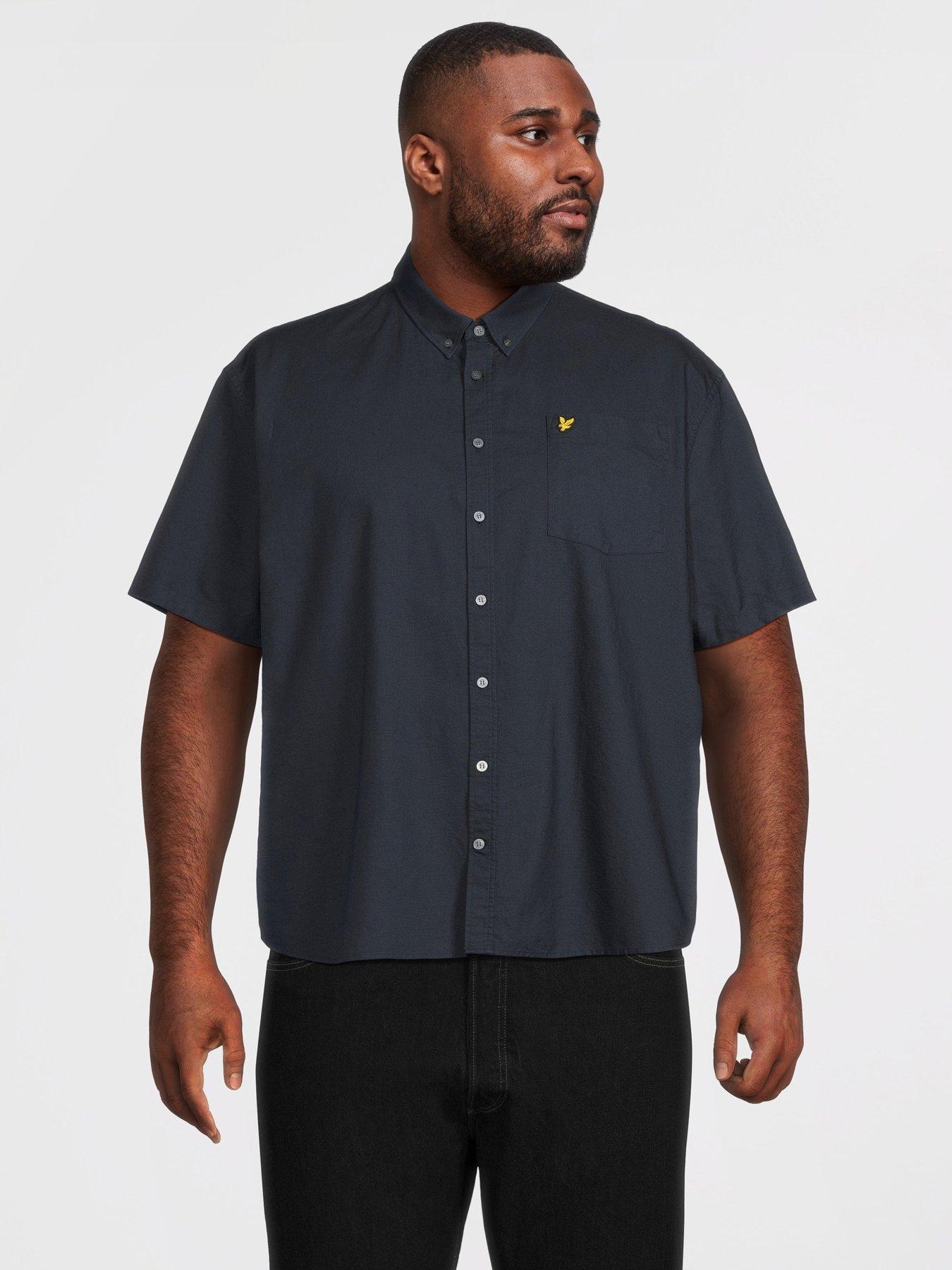 Lyle & Scott Big & Tall Short Sleeve Oxford Shirt - Navy