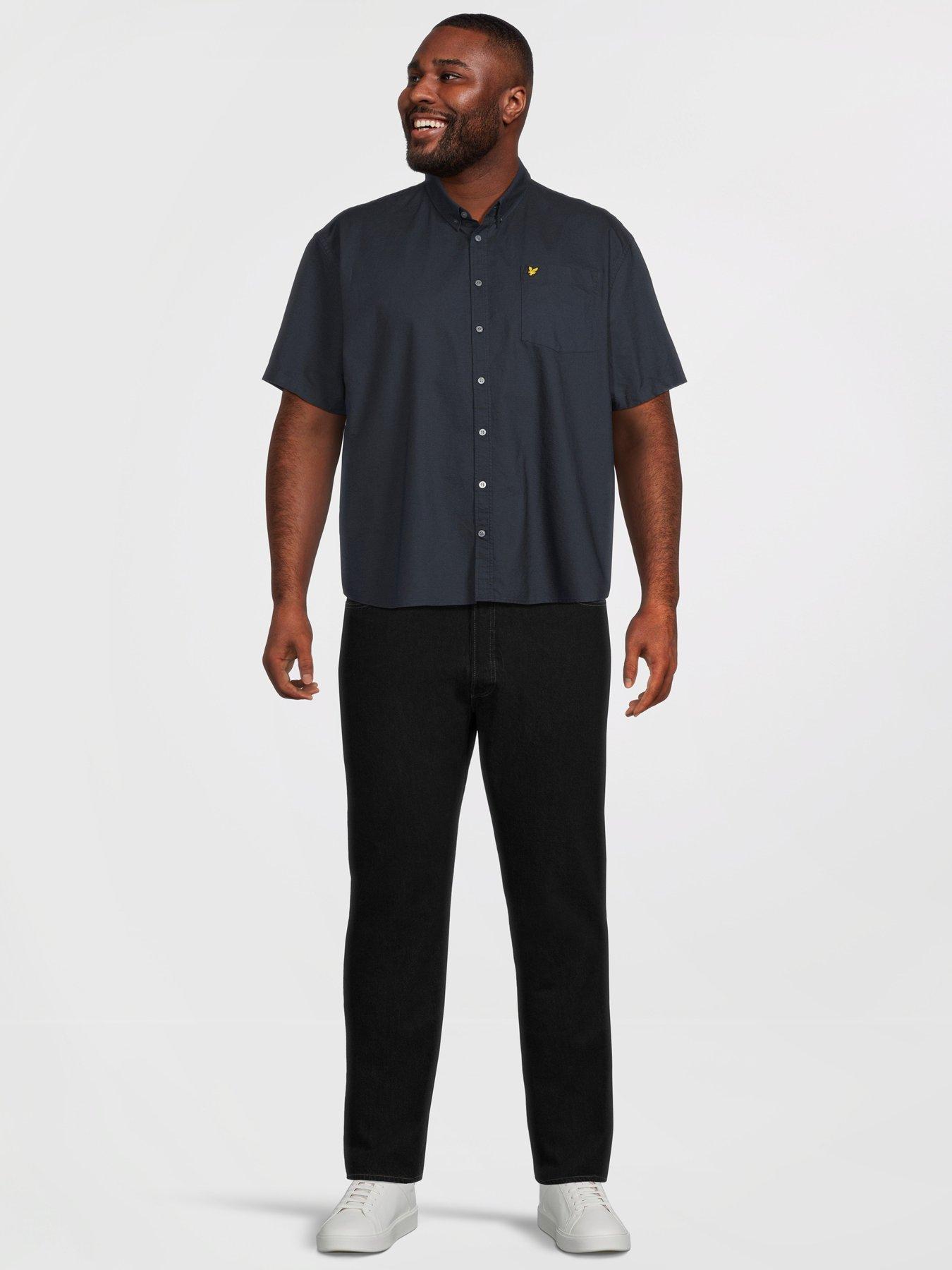 Image 3 of 5 of Lyle & Scott Big &amp; Tall Short Sleeve Oxford Shirt - Navy