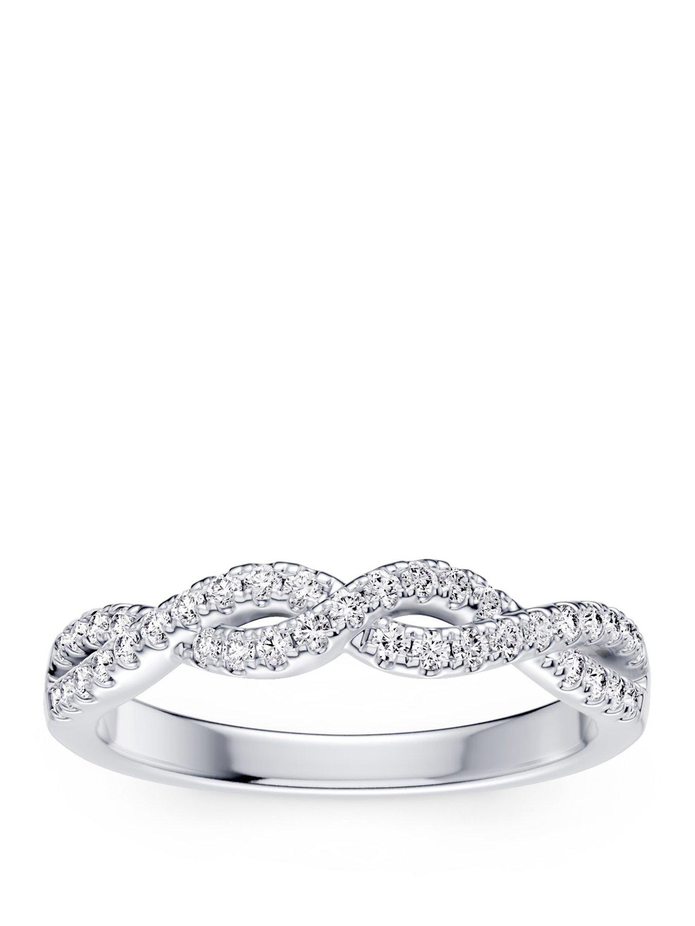 Ernest Jones Twisted Eternity 0.25Ct Diamond Ring - Platinum
