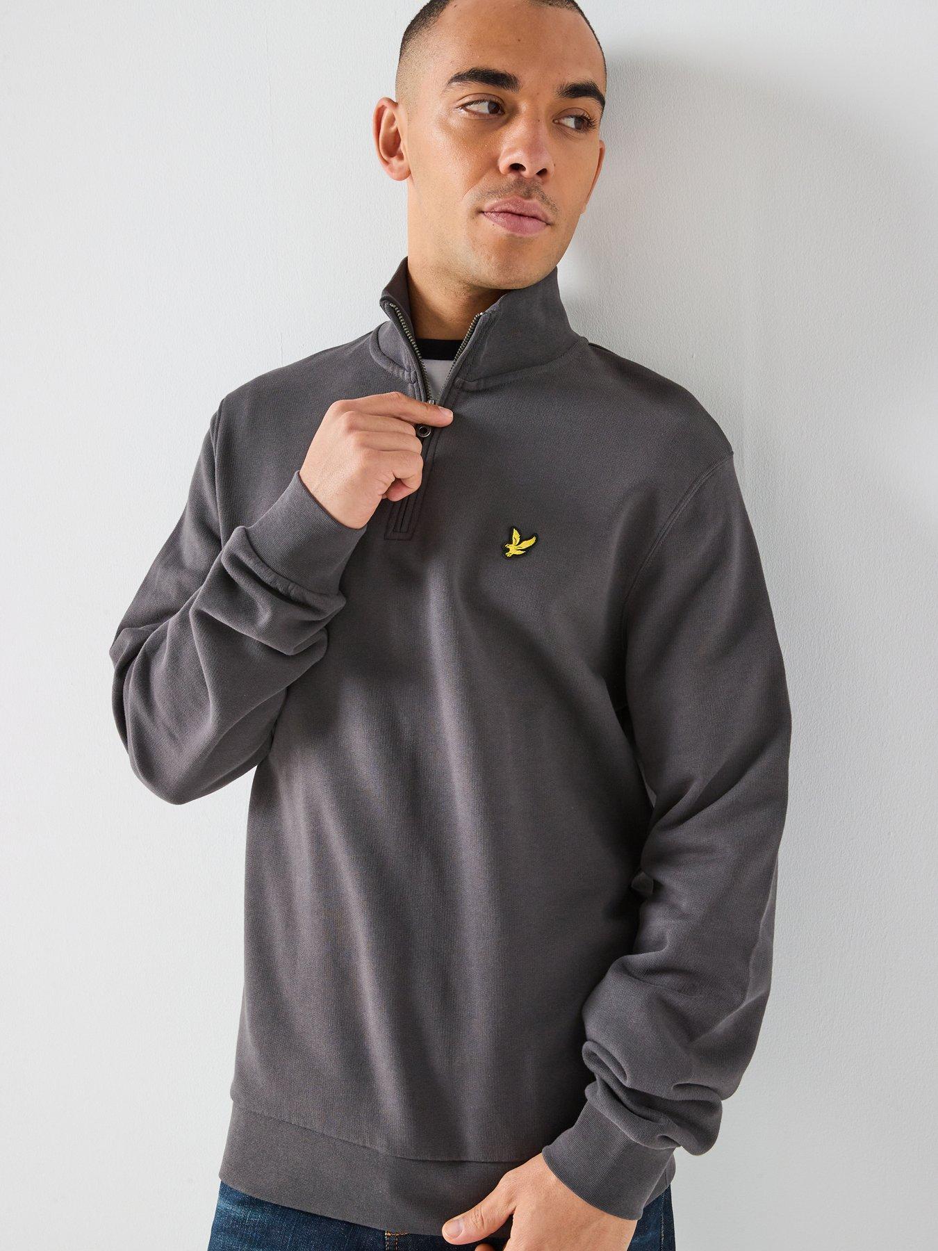 lyle-scott-loopback-14-zip-sweatshirt-grey