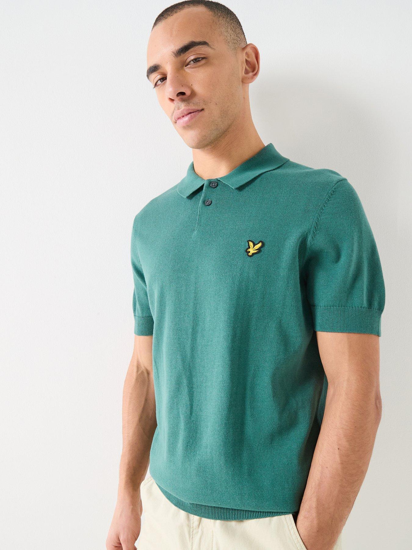 Lyle & Scott Cotton Short Sleeve Knitted Polo Shirt - Green