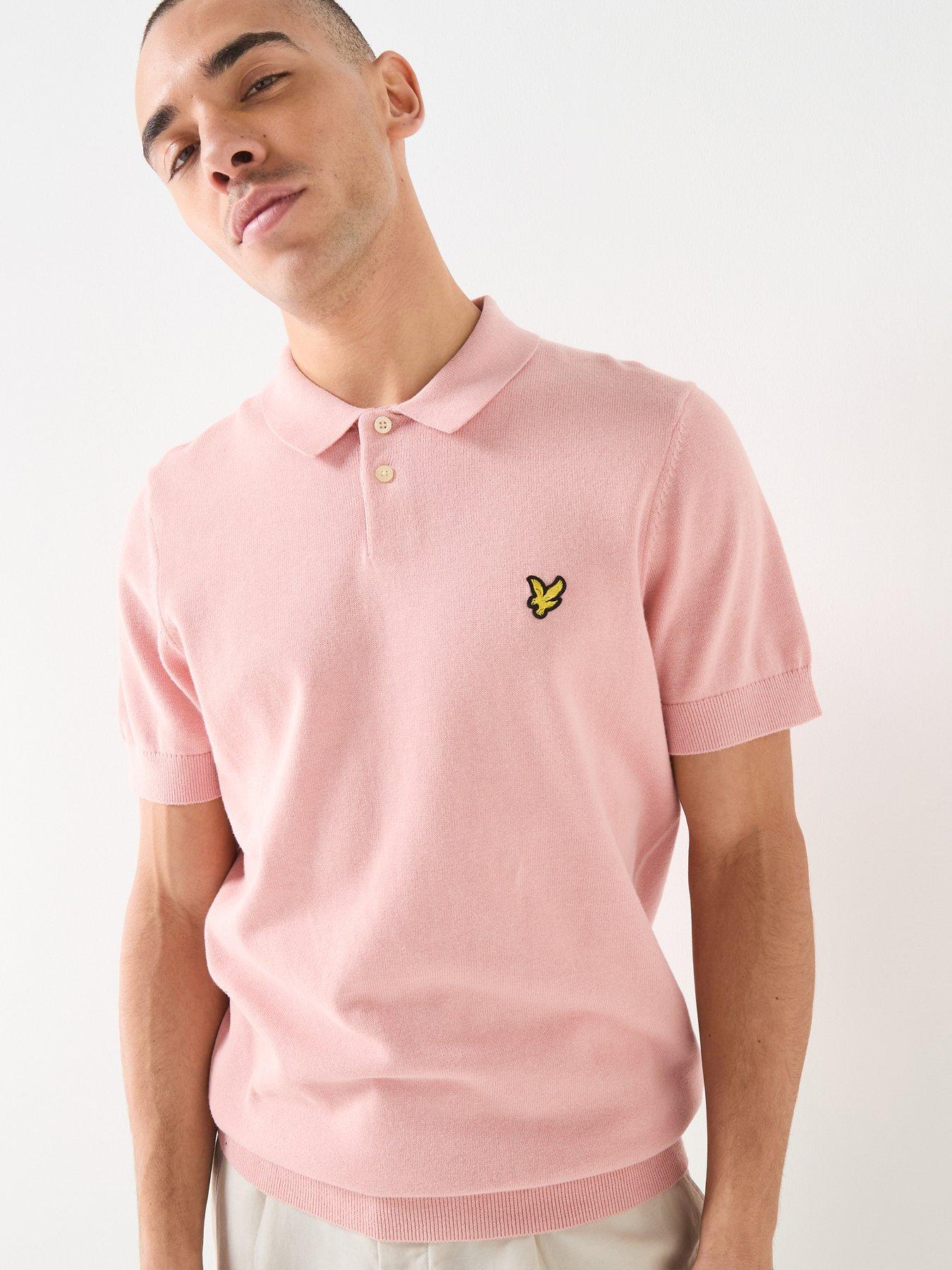 Lyle & Scott Cotton Short Sleeve Knitted Polo Shirt - Pink