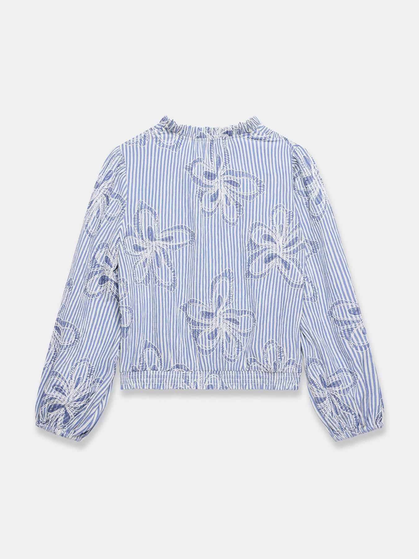 Image 6 of 6 of Mint Velvet Stripe Cornelli Blouse - Blue