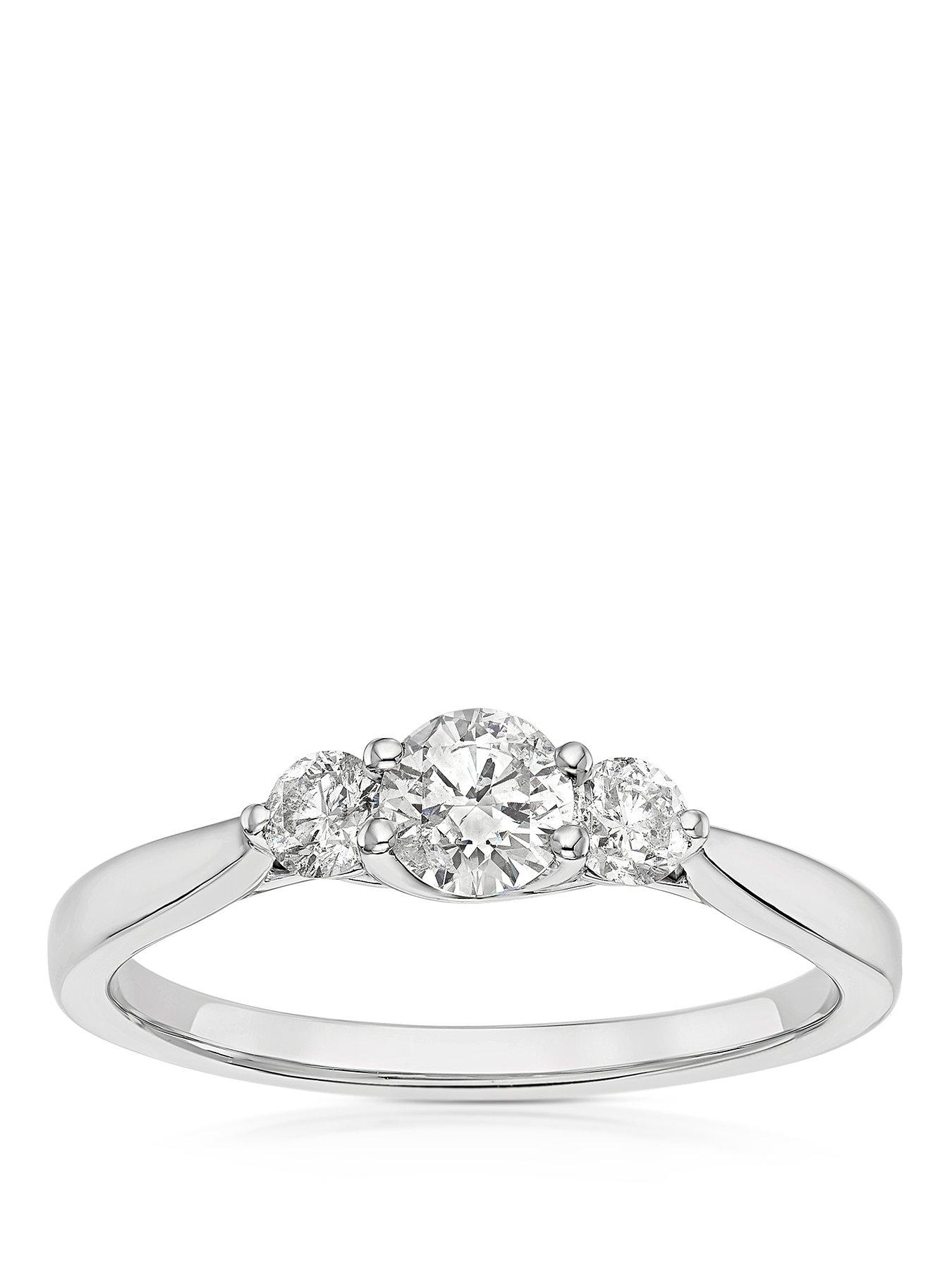 Ernest Jones Engagement Ring Trilogy 0.50Ct Diamond Ring - Platinum