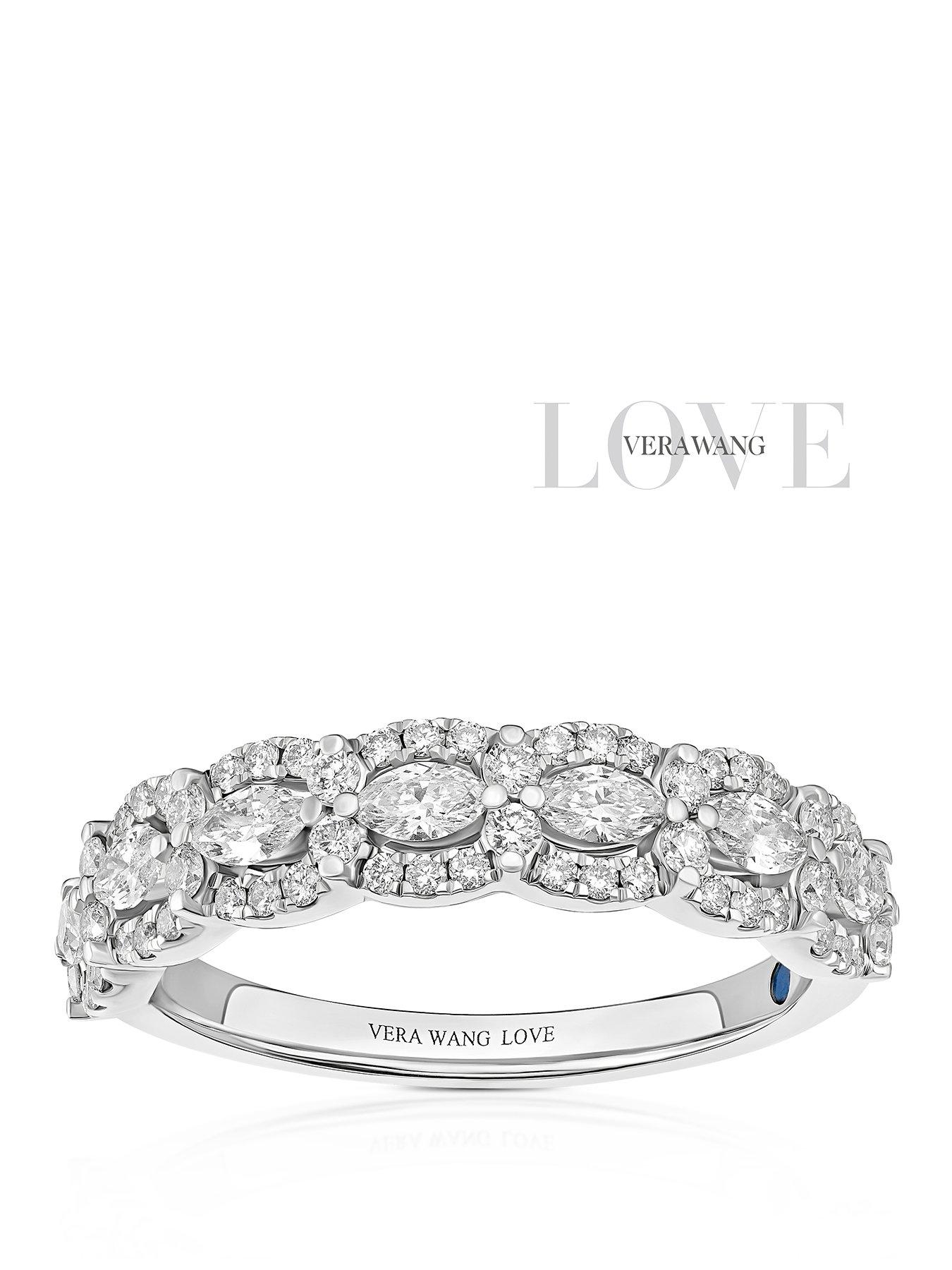 Ernest Jones Vera Wang Marquise  &  Round Eternity 0.75Ct Diamond Ring - Platinum