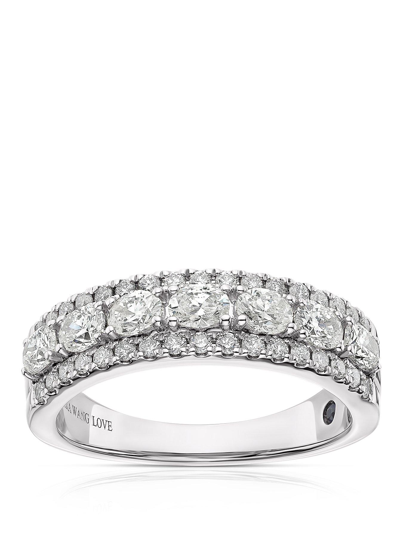 Ernest Jones Vera Wang Oval Eternity 095Ct Diamond Ring - Platinum
