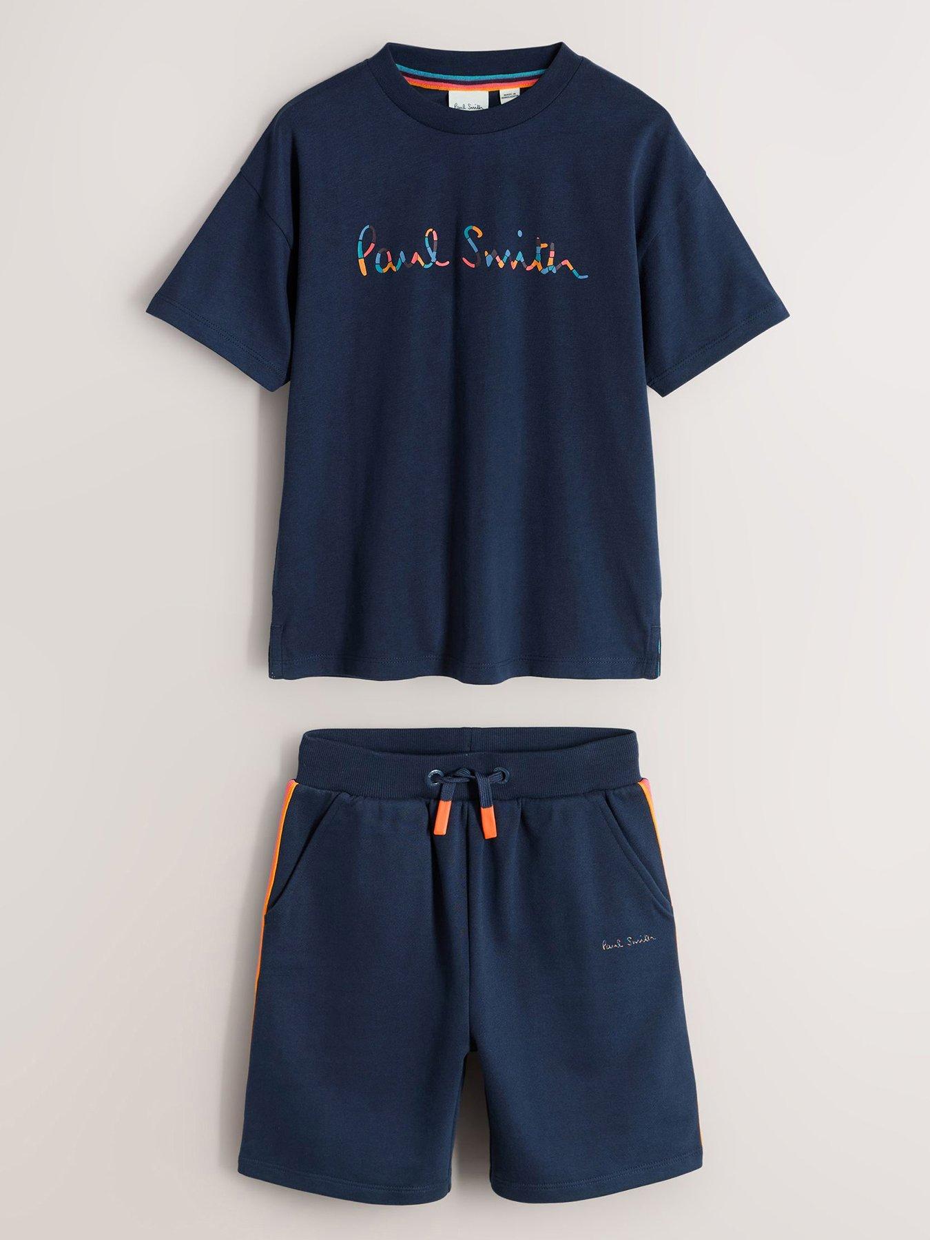 Image 2 of 7 of Paul Smith Junior Older Boys Logo T-Shirt &amp; Shorts Set - Navy