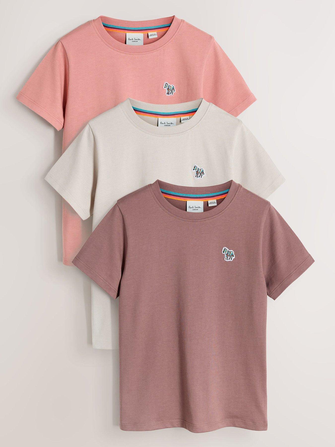 Paul Smith Junior Older Boys Zebra Tonal 3 Pack T-Shirts - Multi