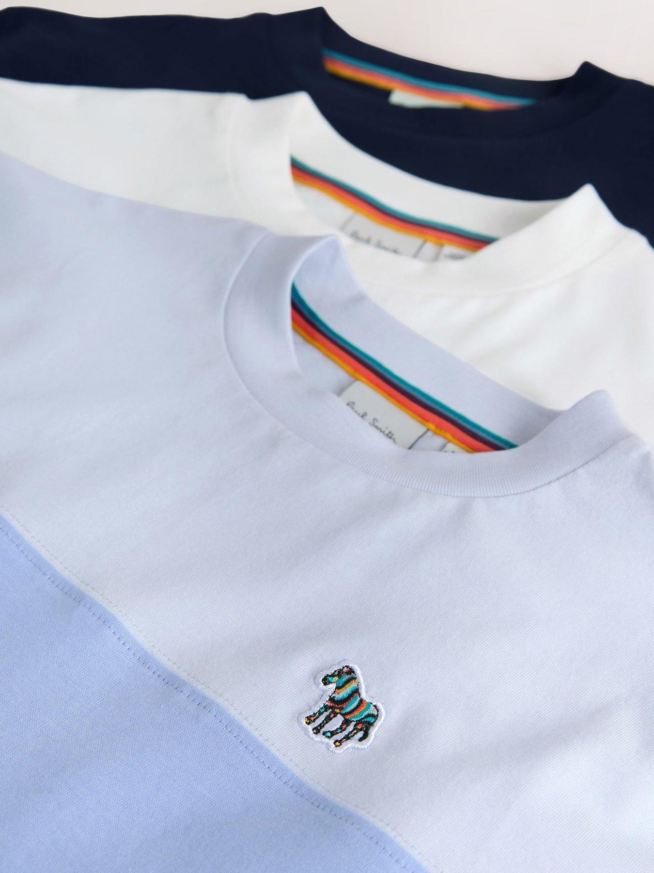 Image 4 of 6 of Paul Smith Junior Older Boys Zebra 3 Pack T-Shirts - Blue/White/Navy