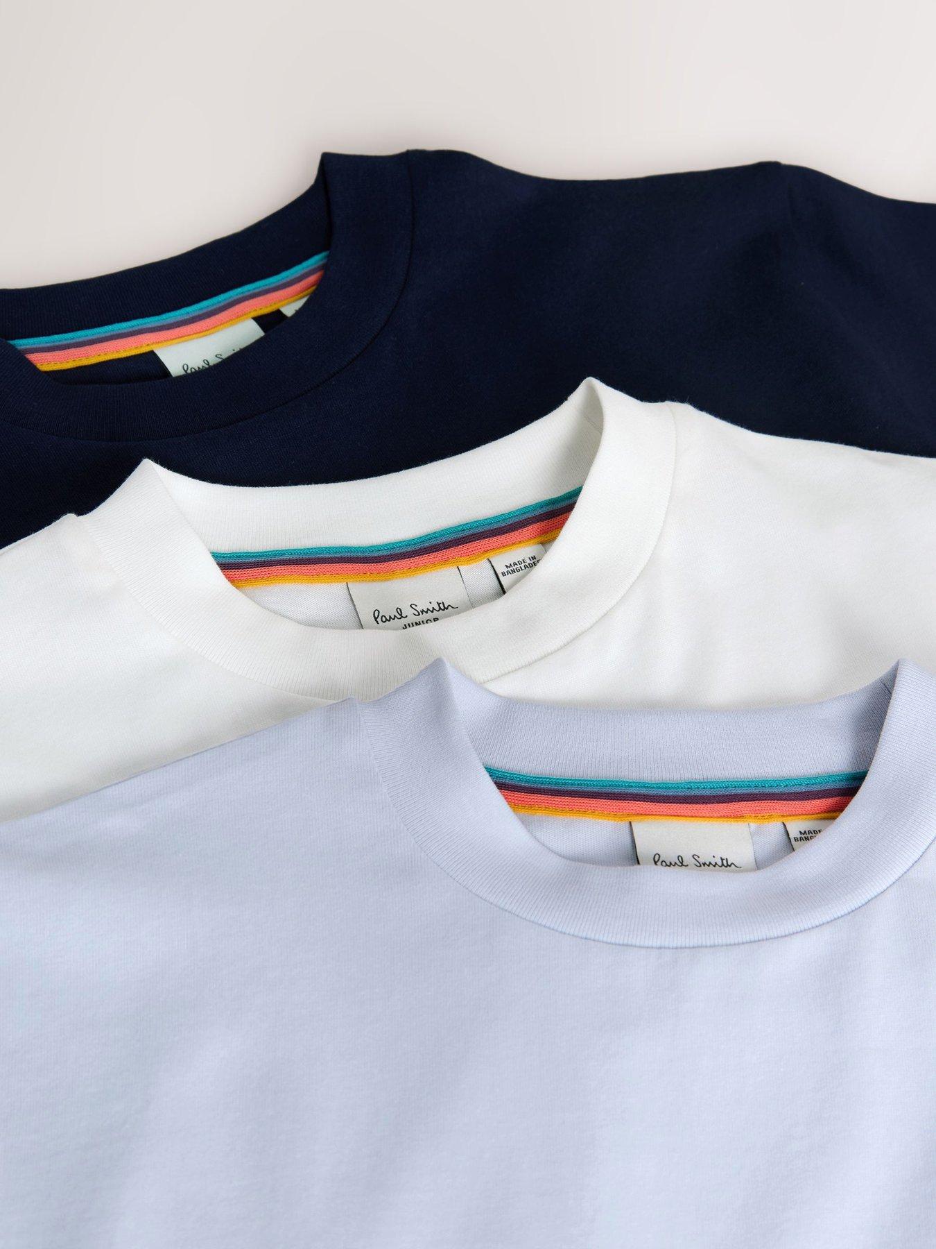 Image 5 of 6 of Paul Smith Junior Older Boys Zebra 3 Pack T-Shirts - Blue/White/Navy