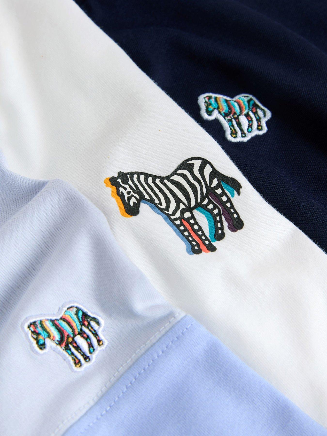 Image 6 of 6 of Paul Smith Junior Older Boys Zebra 3 Pack T-Shirts - Blue/White/Navy