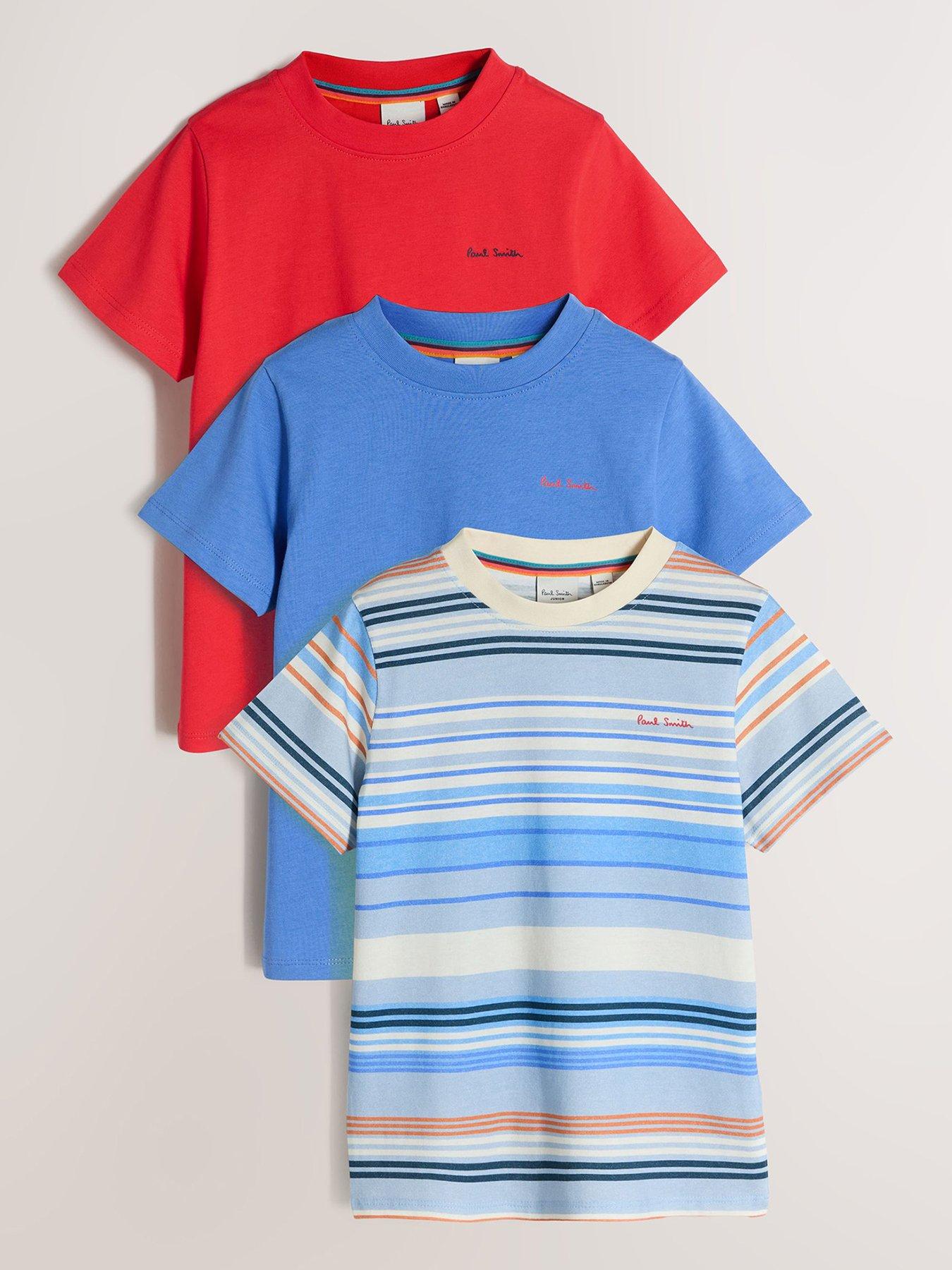 Image 1 of 6 of Paul Smith Junior Boys 3 Pack Stripe T-Shirts - Multi