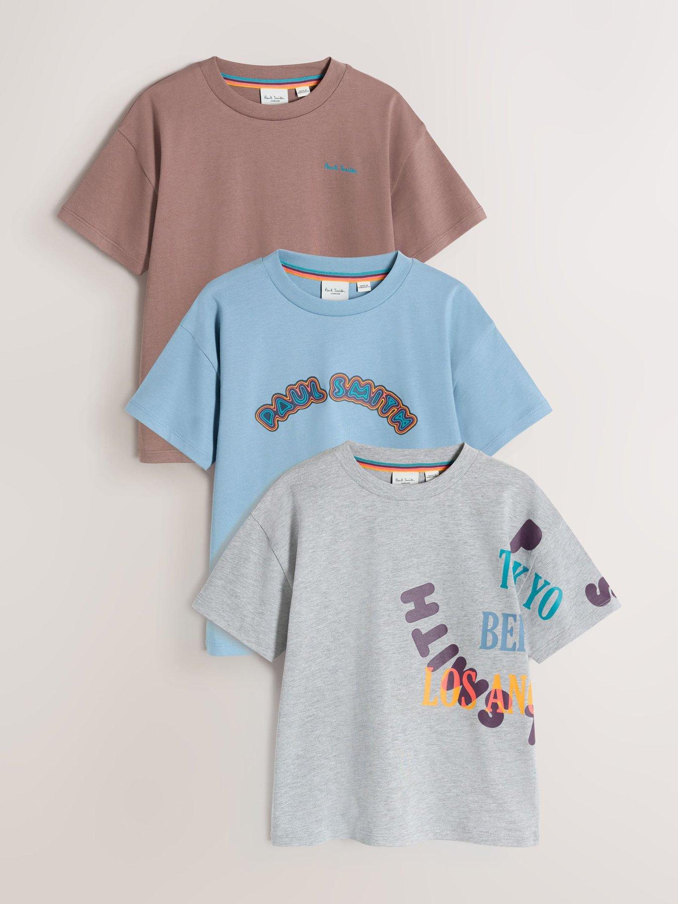 Paul Smith Junior Boys 3 Pack Graphic T-Shirts - Neutral