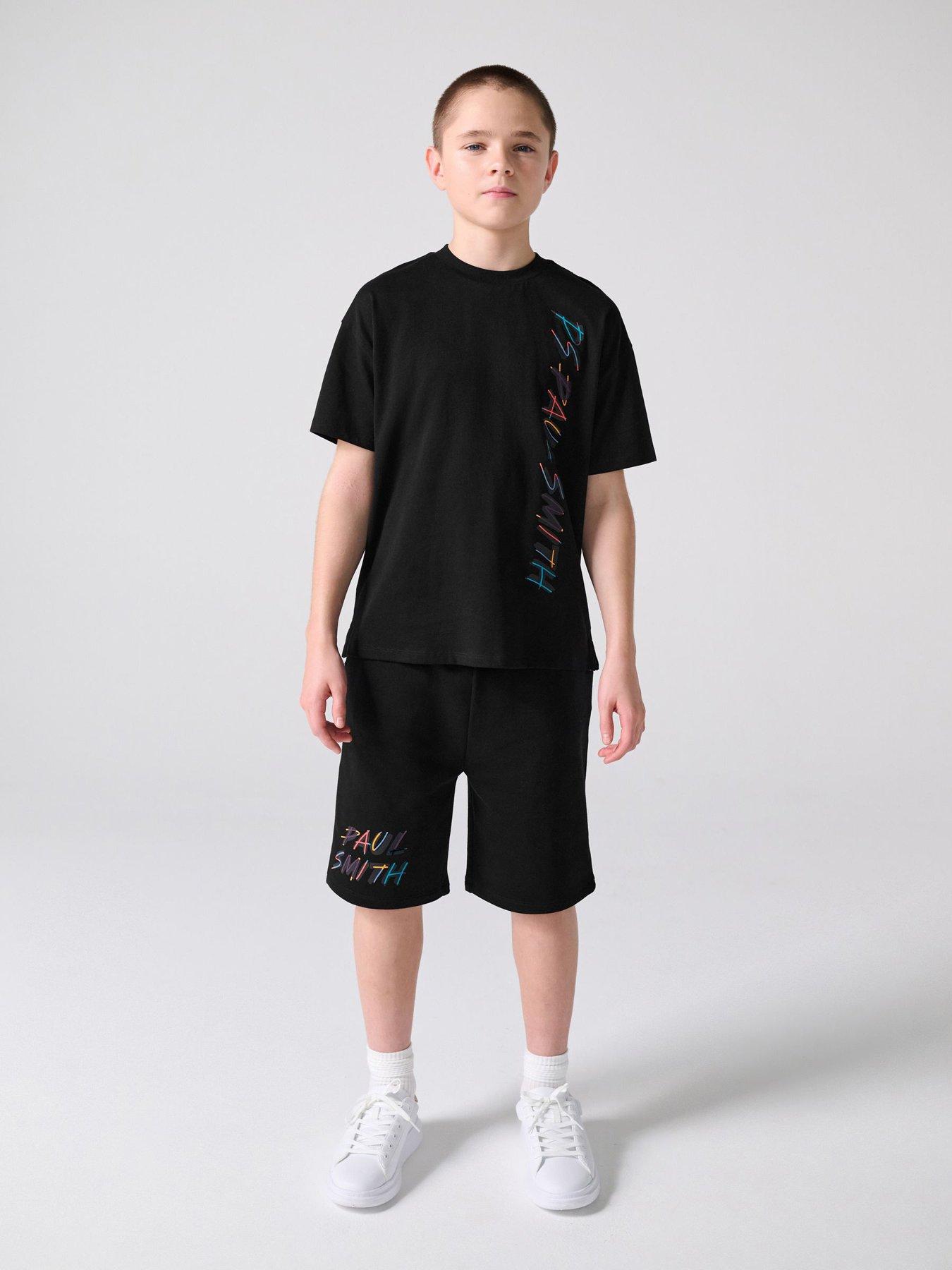 Paul Smith Junior Older Boys Graphic T-Shirt  &  Shorts Set - Black